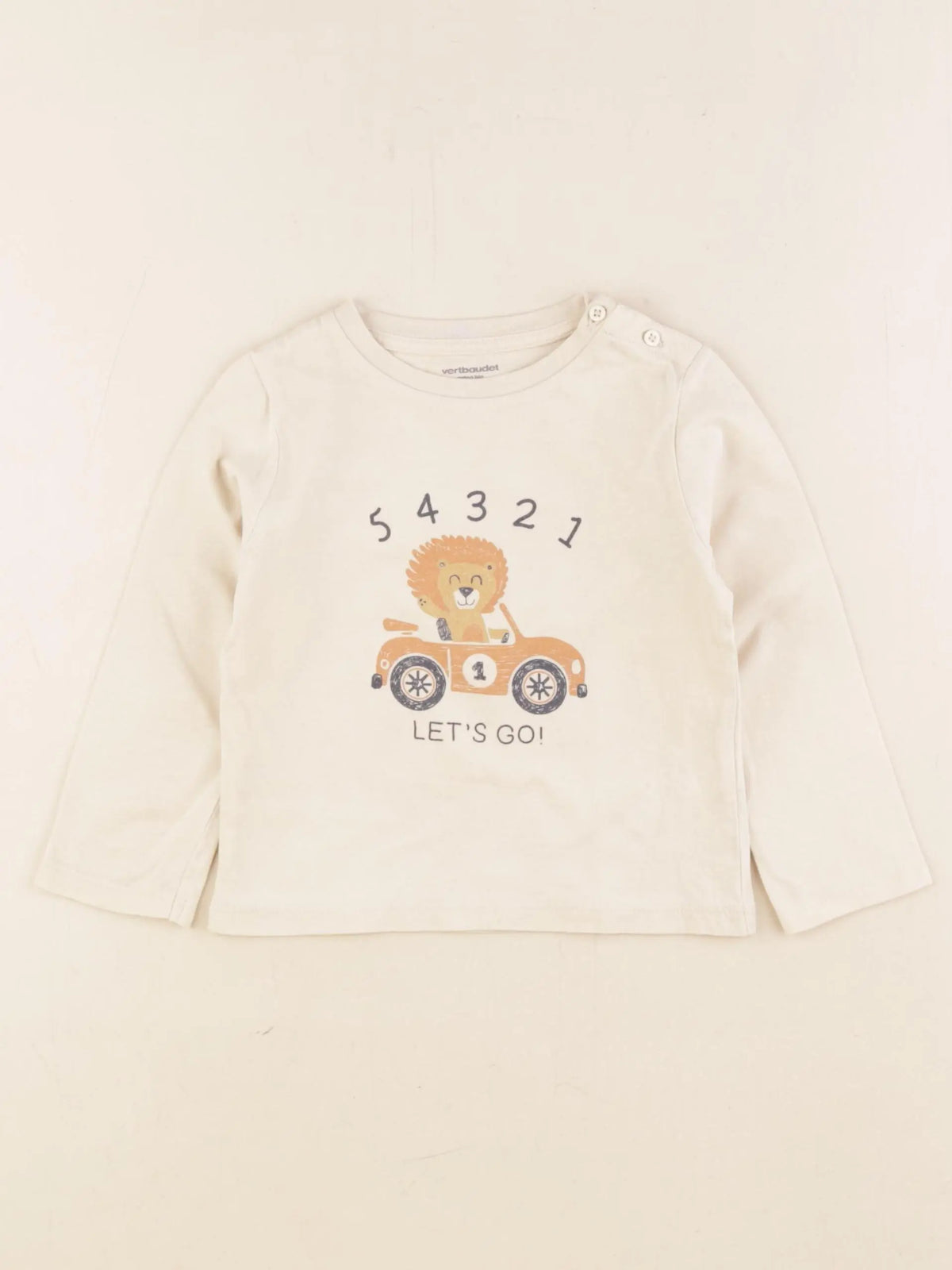 Vertbaudet - tee-shirt beige - 24 mois