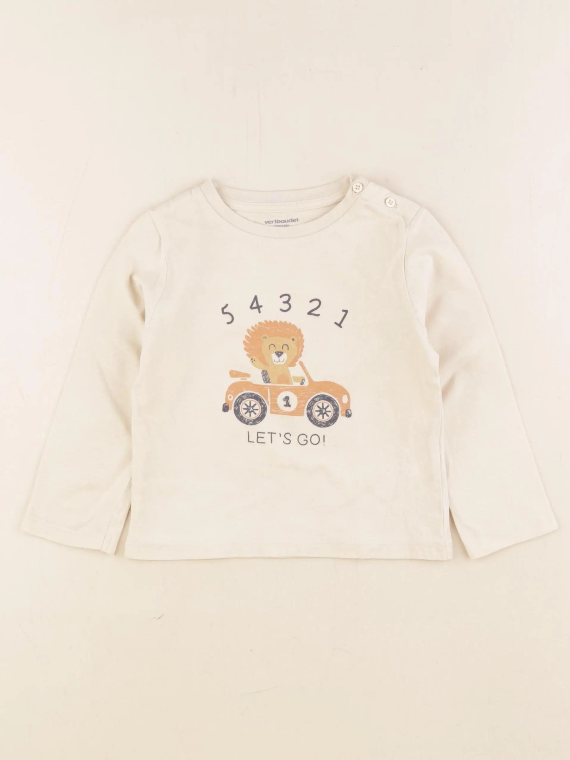 Vertbaudet - tee-shirt beige - 24 mois