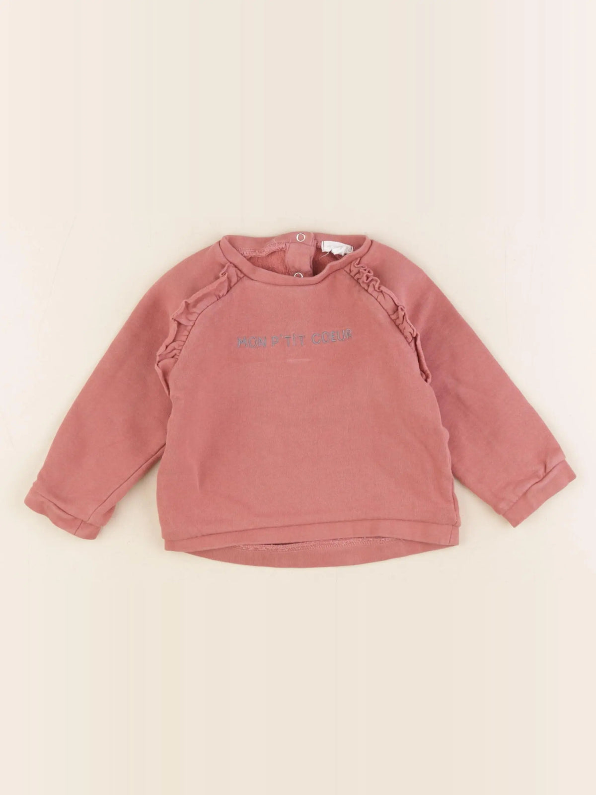 Vertbaudet - sweat rose - 12 mois