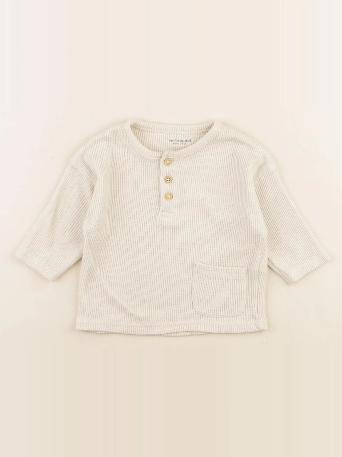 Vertbaudet - tee-shirt beige - 9 mois