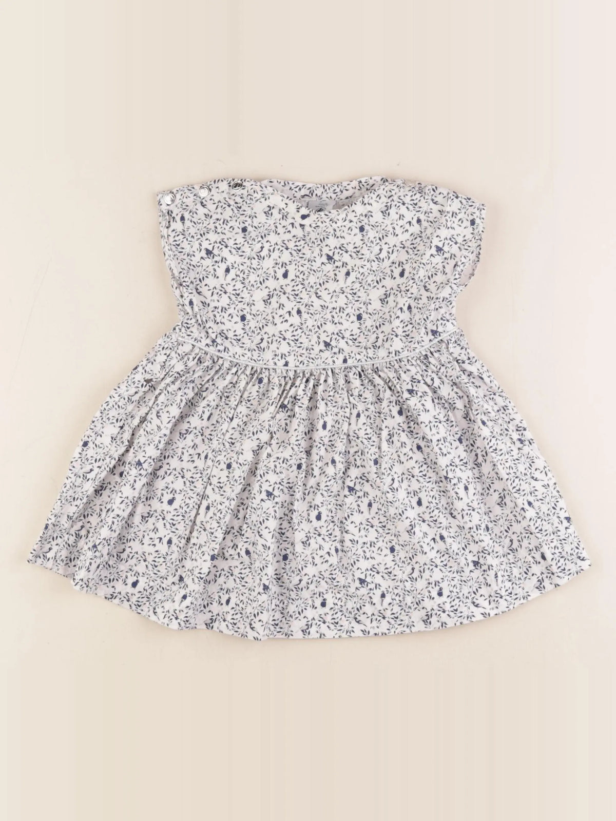 Petit Bateau - robe bleu - 6 mois