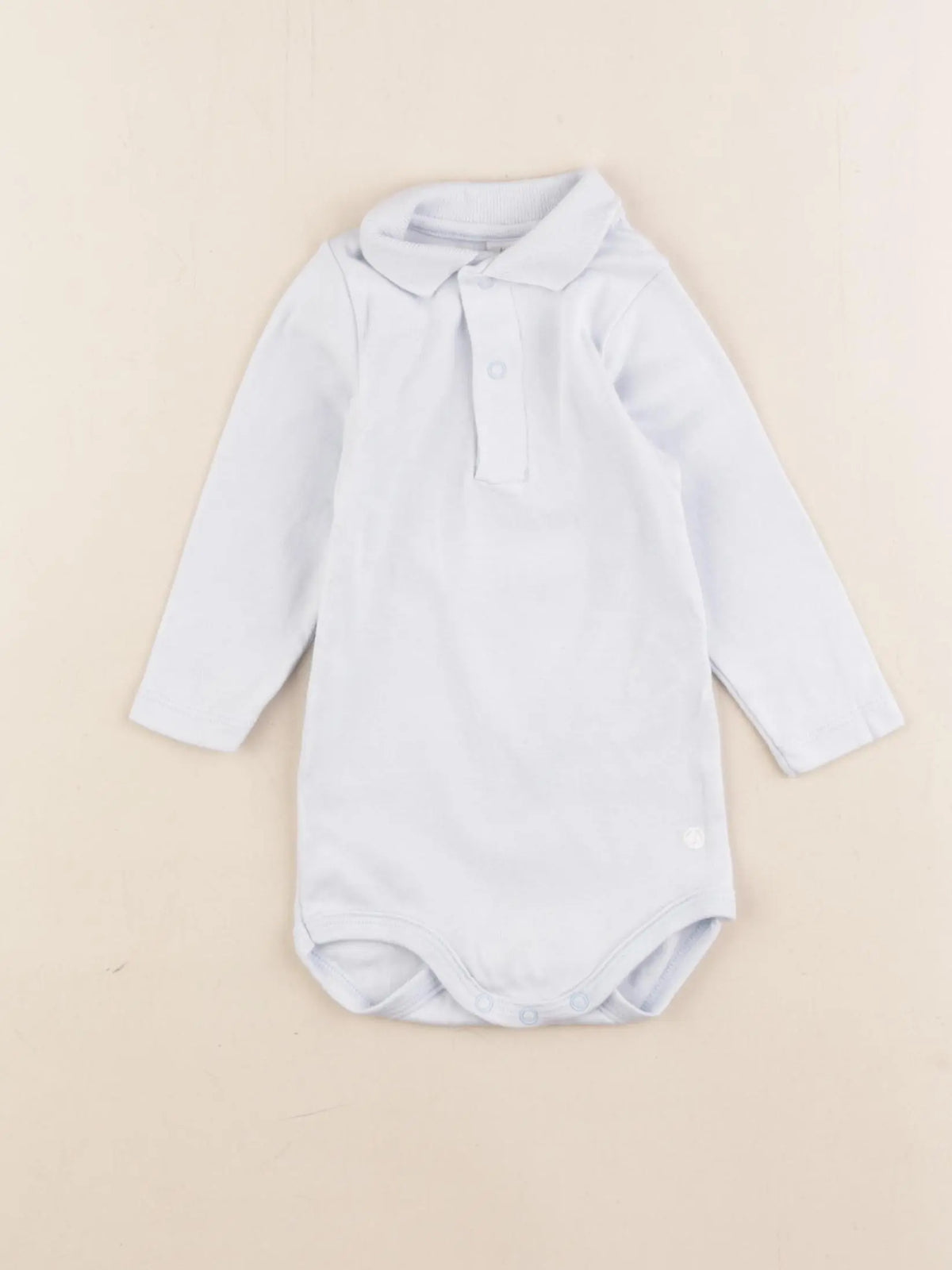 Petit Bateau - body à col bleu - 6 mois