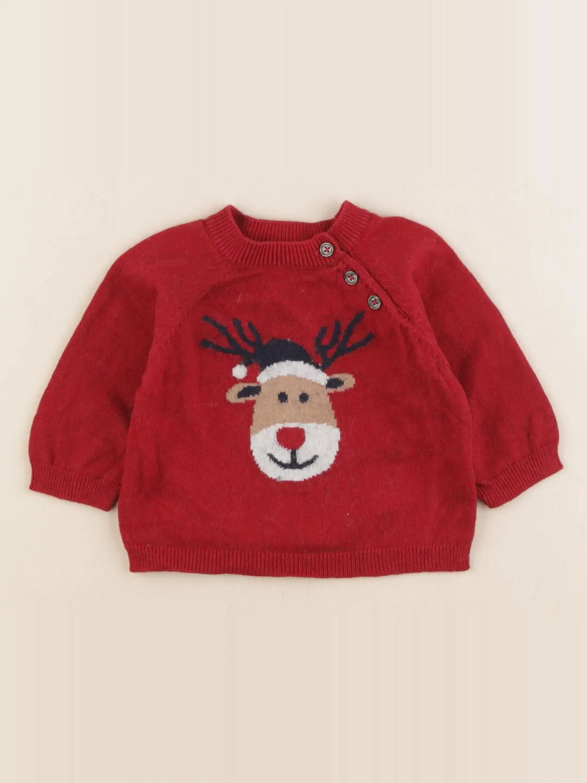 Boutchou - pull rouge - 6 mois