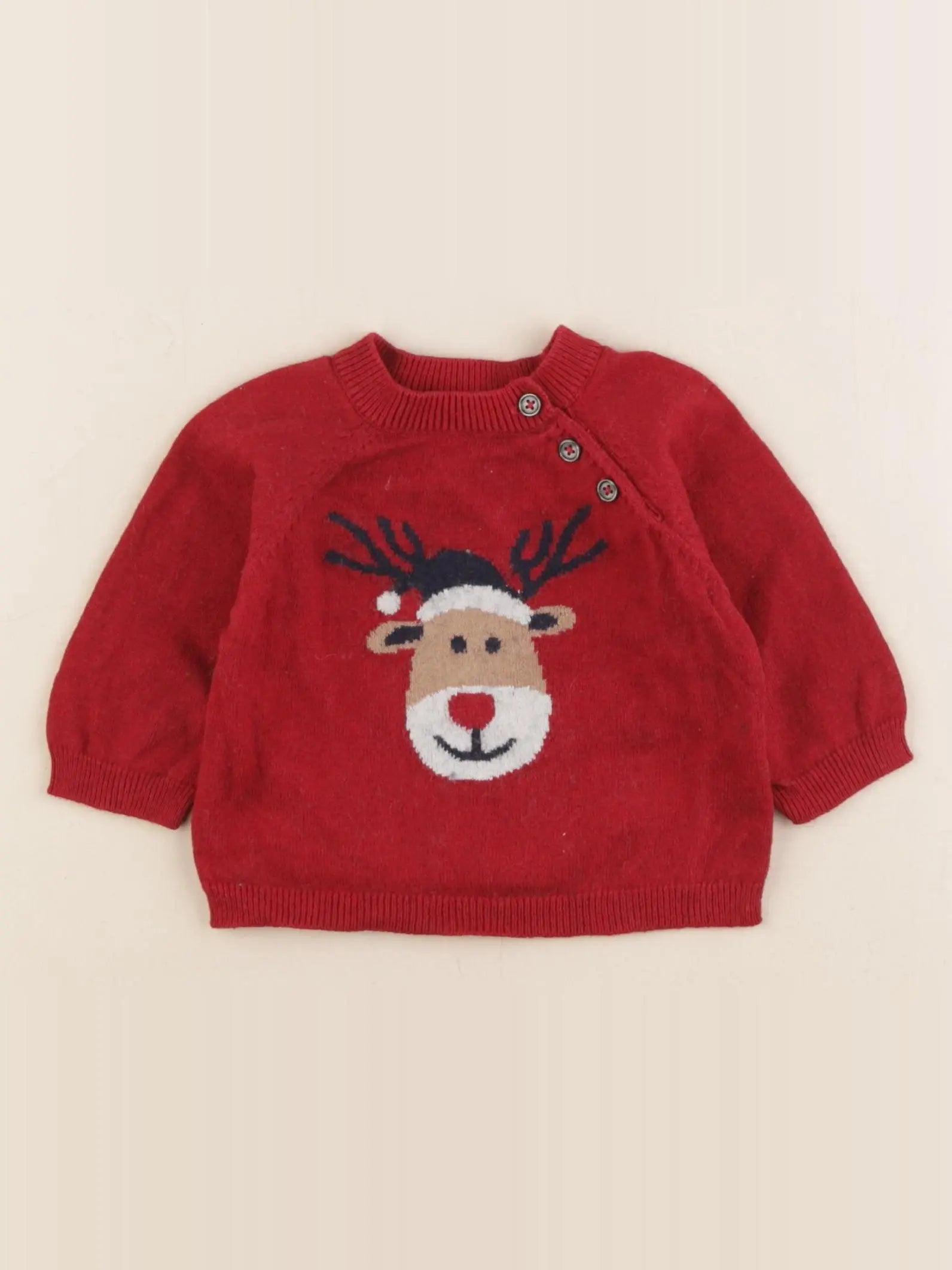 Boutchou - pull rouge - 6 mois