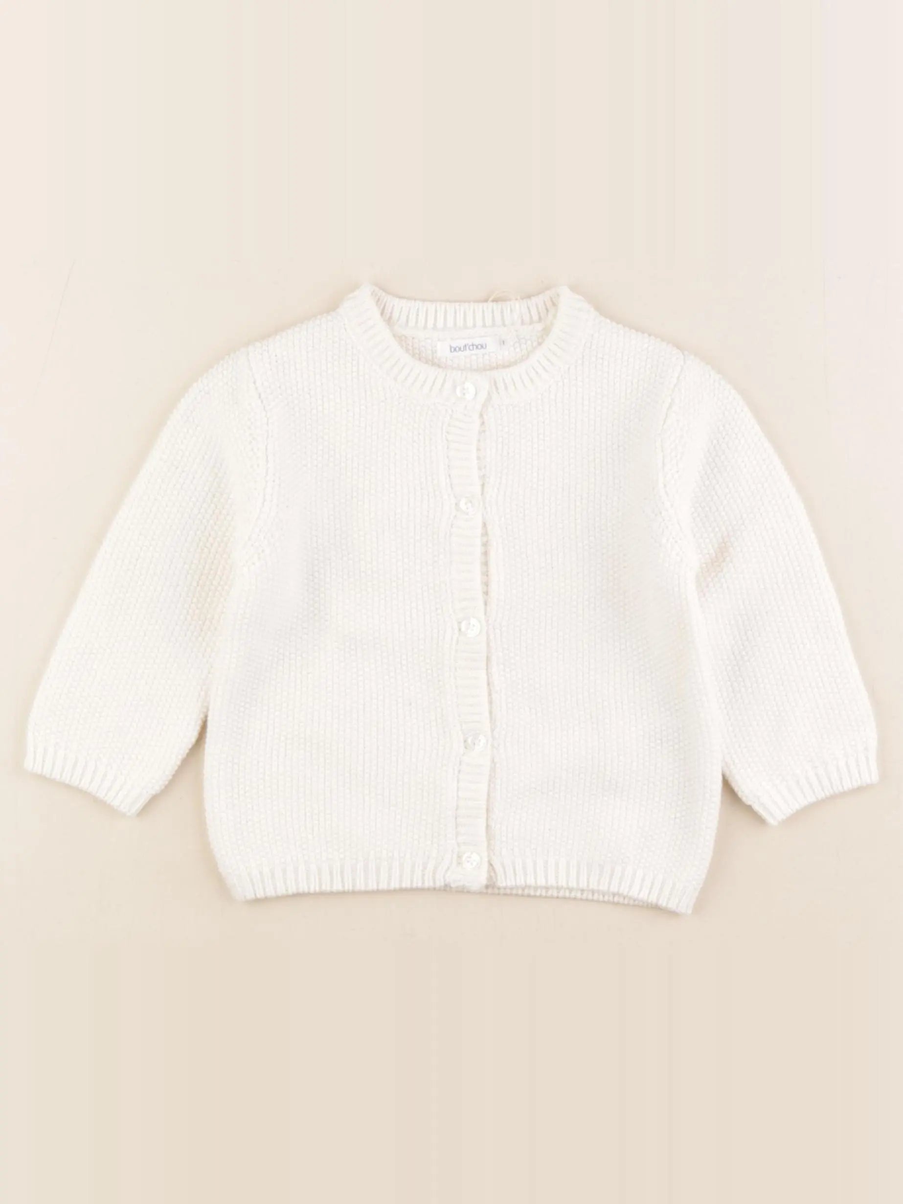 Boutchou - gilet blanc - 12 mois