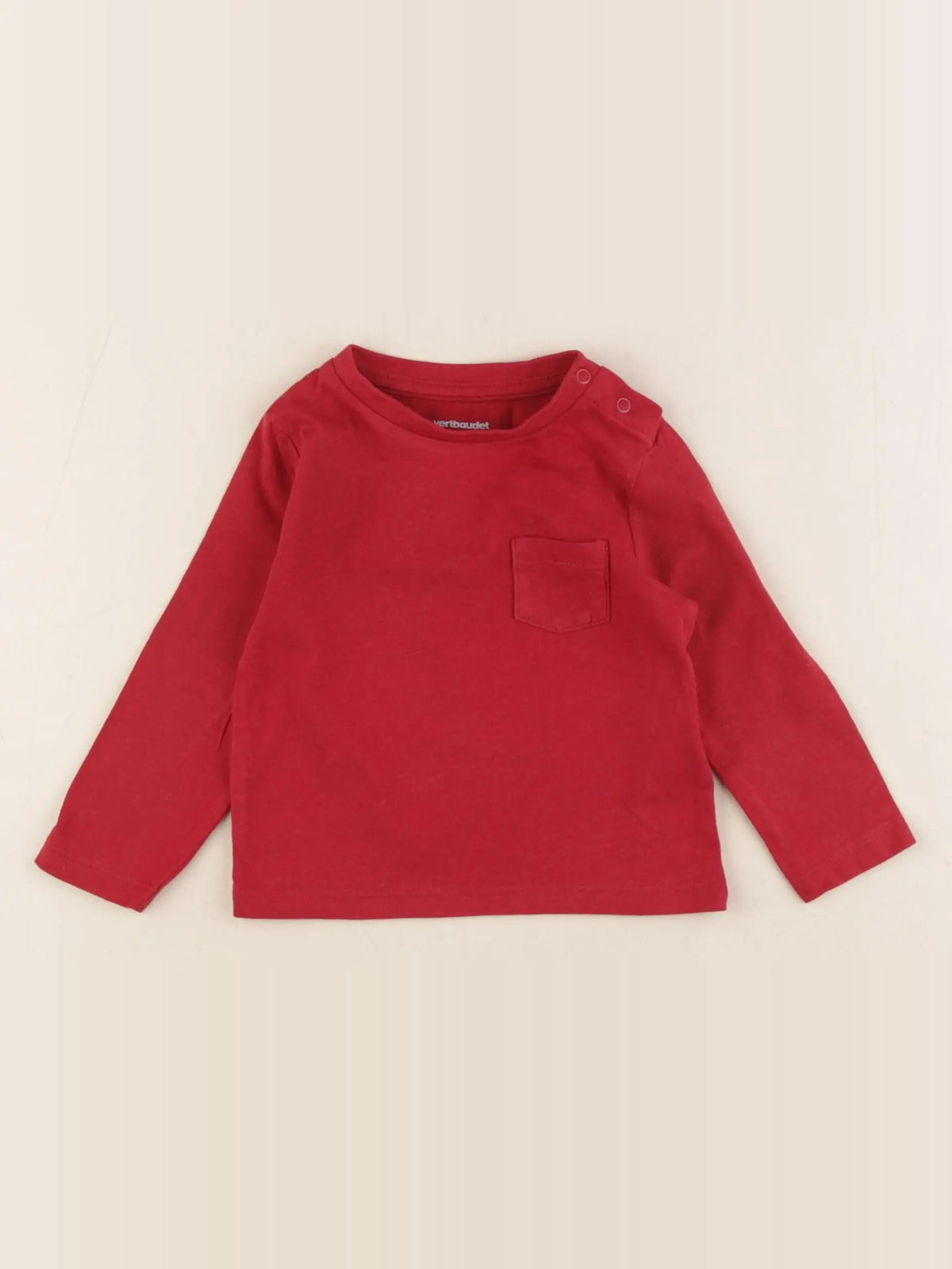 Vertbaudet - tee-shirt rouge - 9 mois