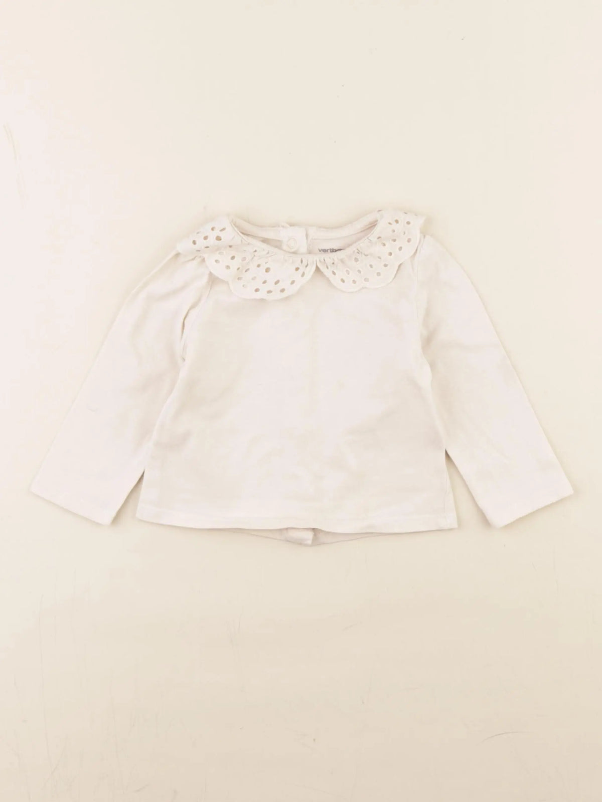 Vertbaudet - tee-shirt beige - 6 mois