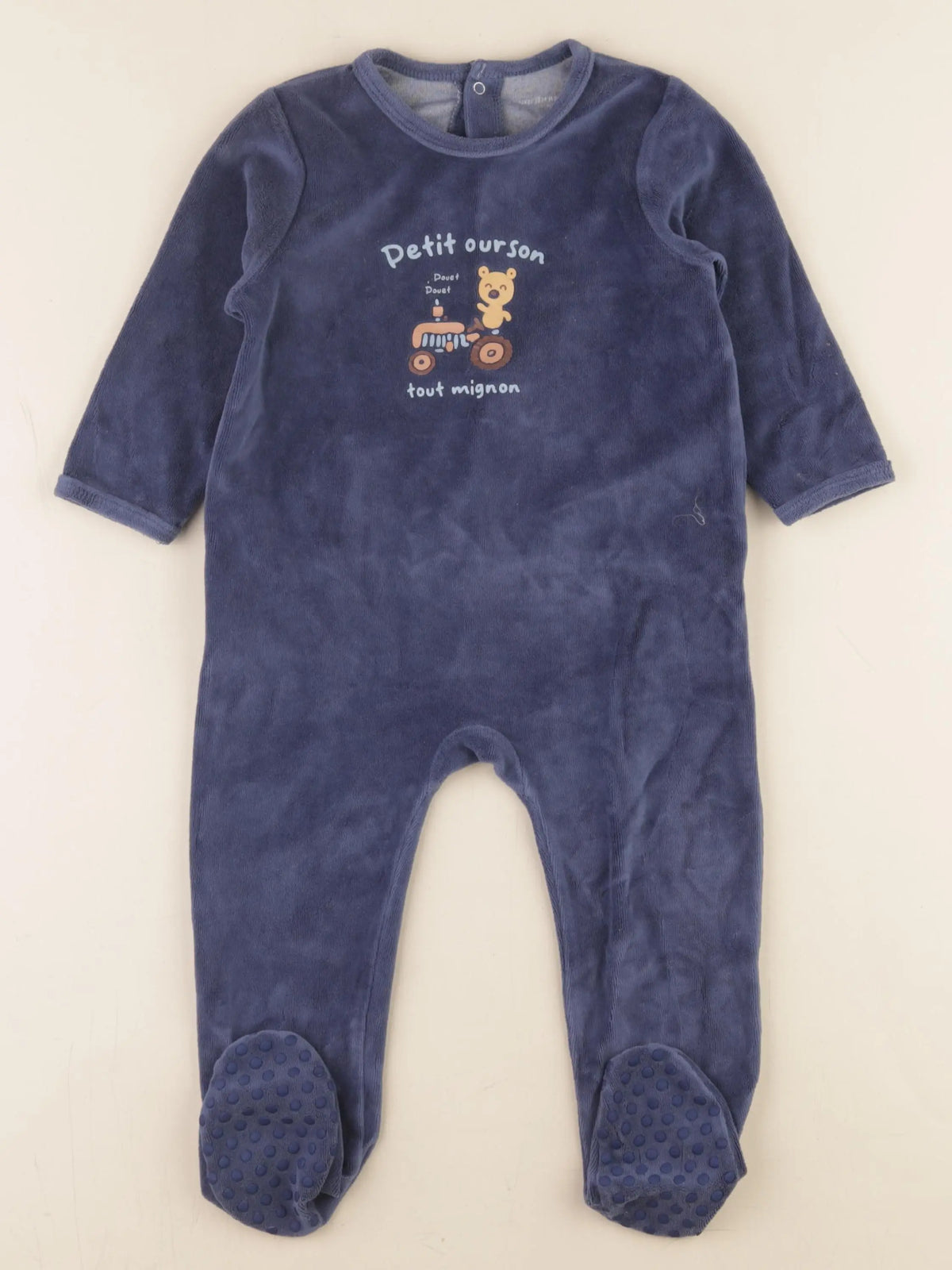 Vertbaudet - pyjama velours bleu - 2 ans