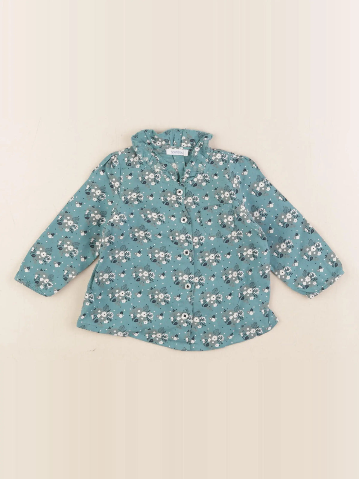 Boutchou - blouse vert - 6 mois