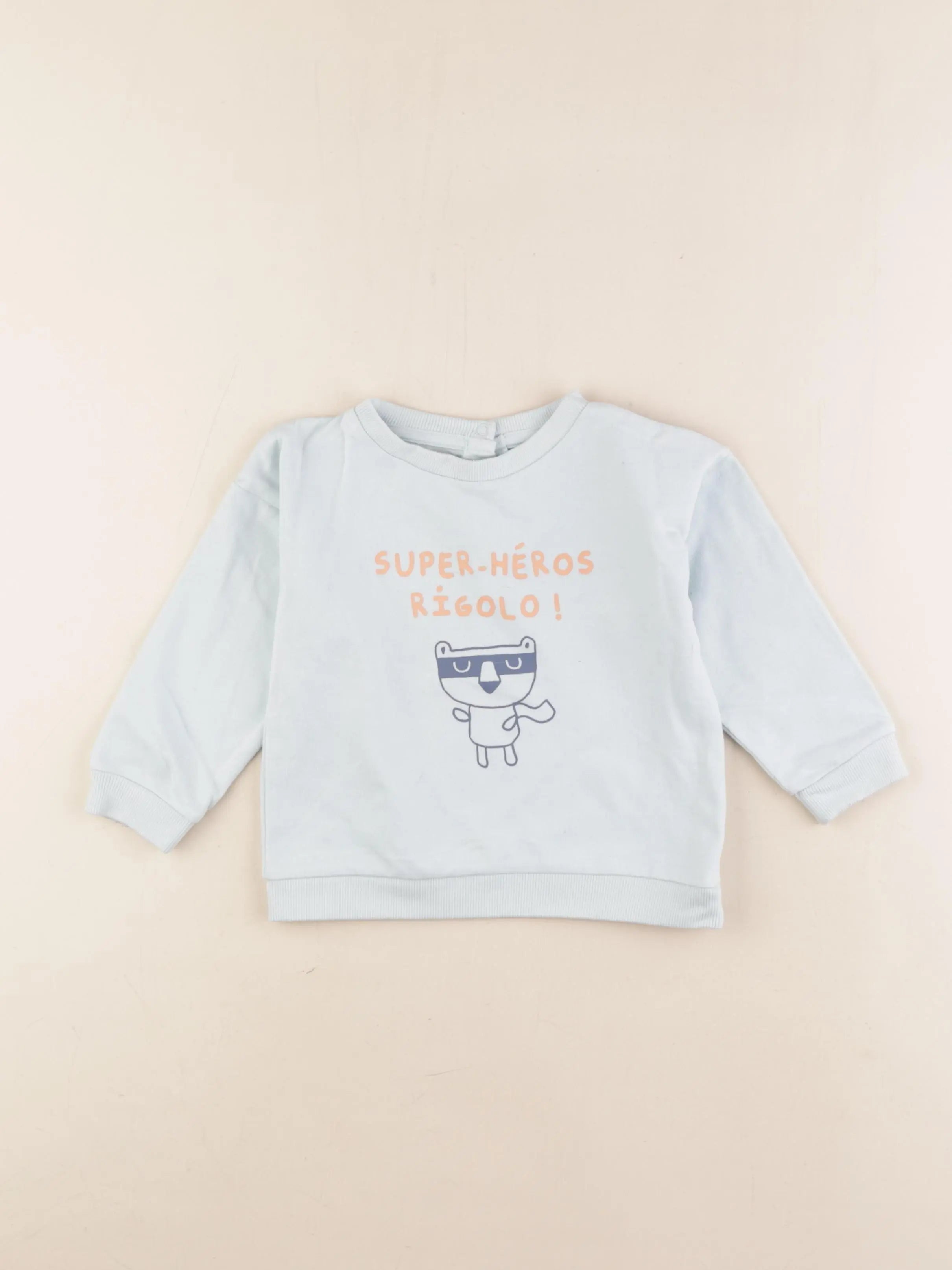 Vertbaudet - sweat bleu - 24 mois