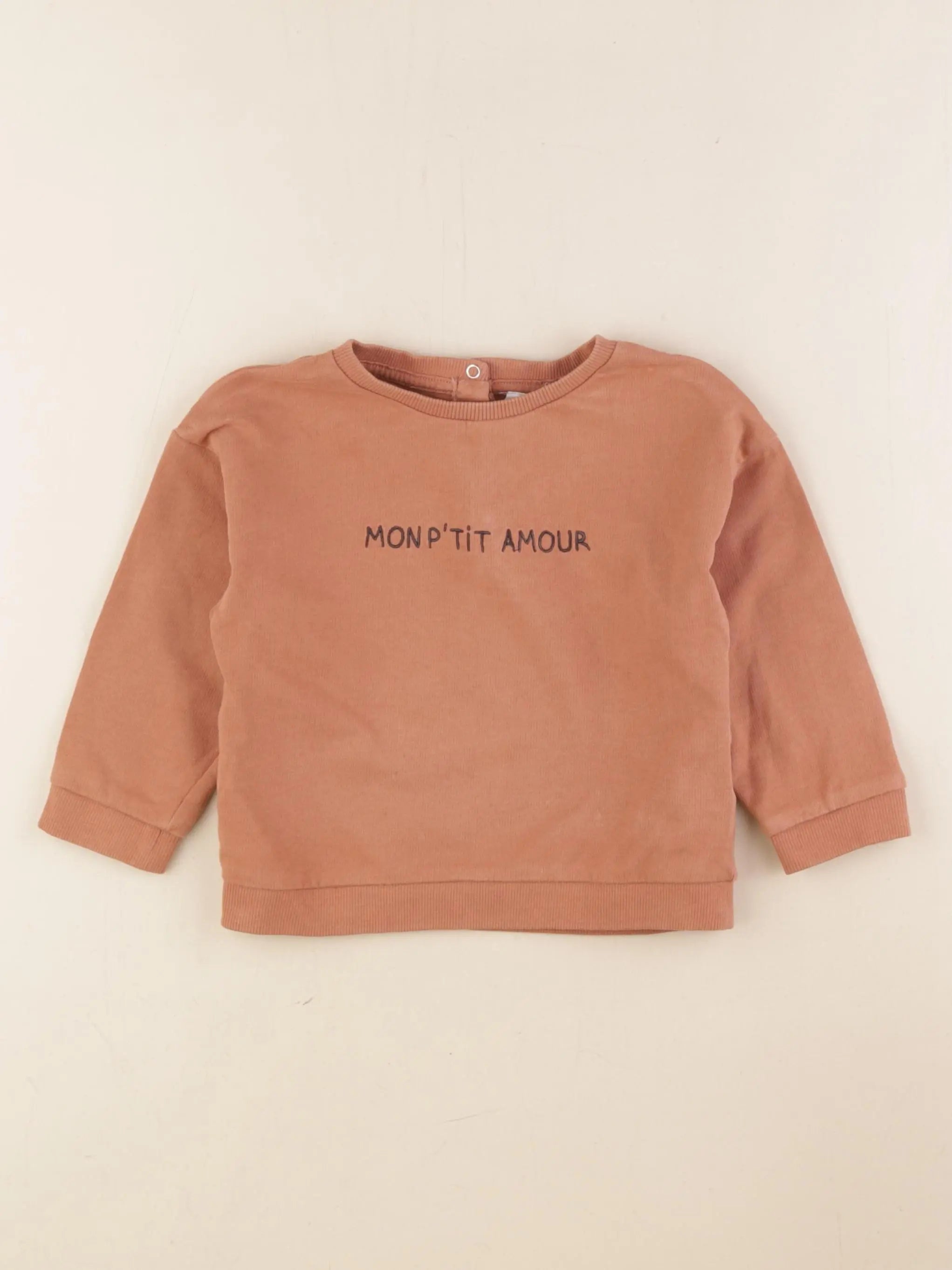 Vertbaudet - sweat marron - 24 mois