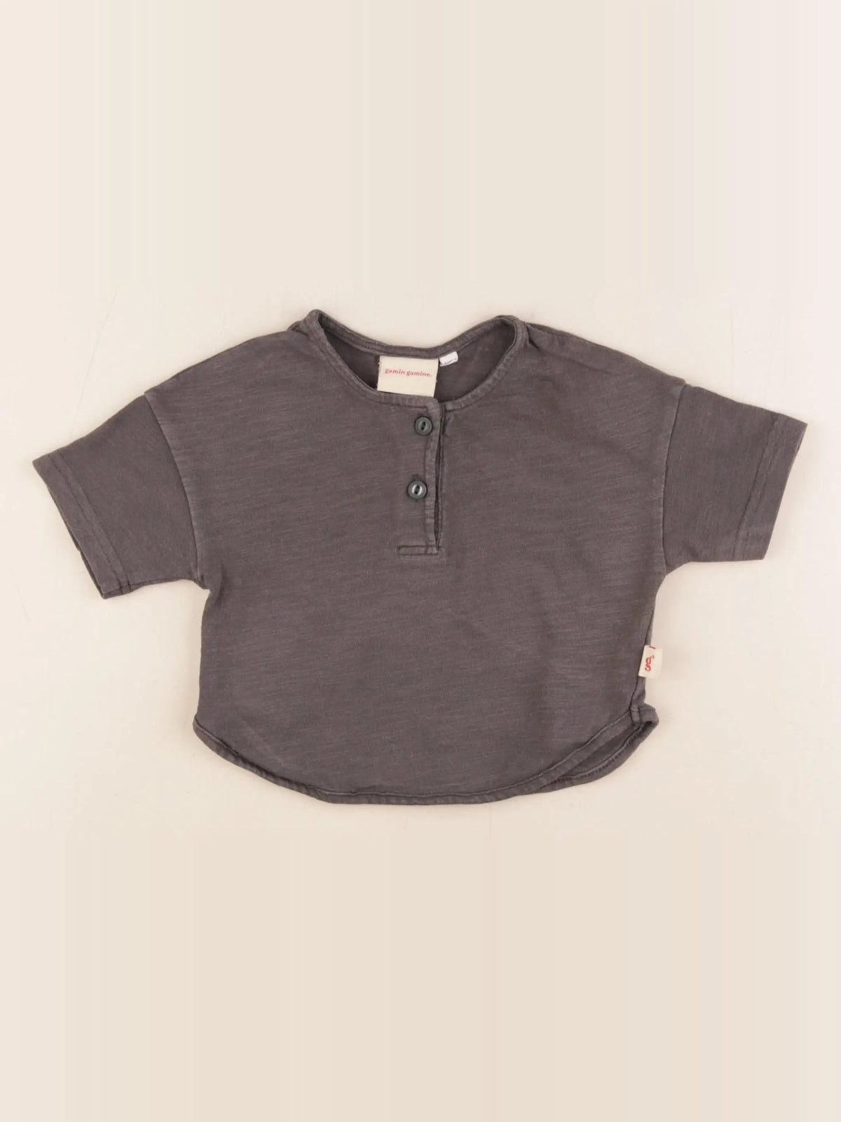 Gamin gamine - tee-shirt gris - 6/12 mois