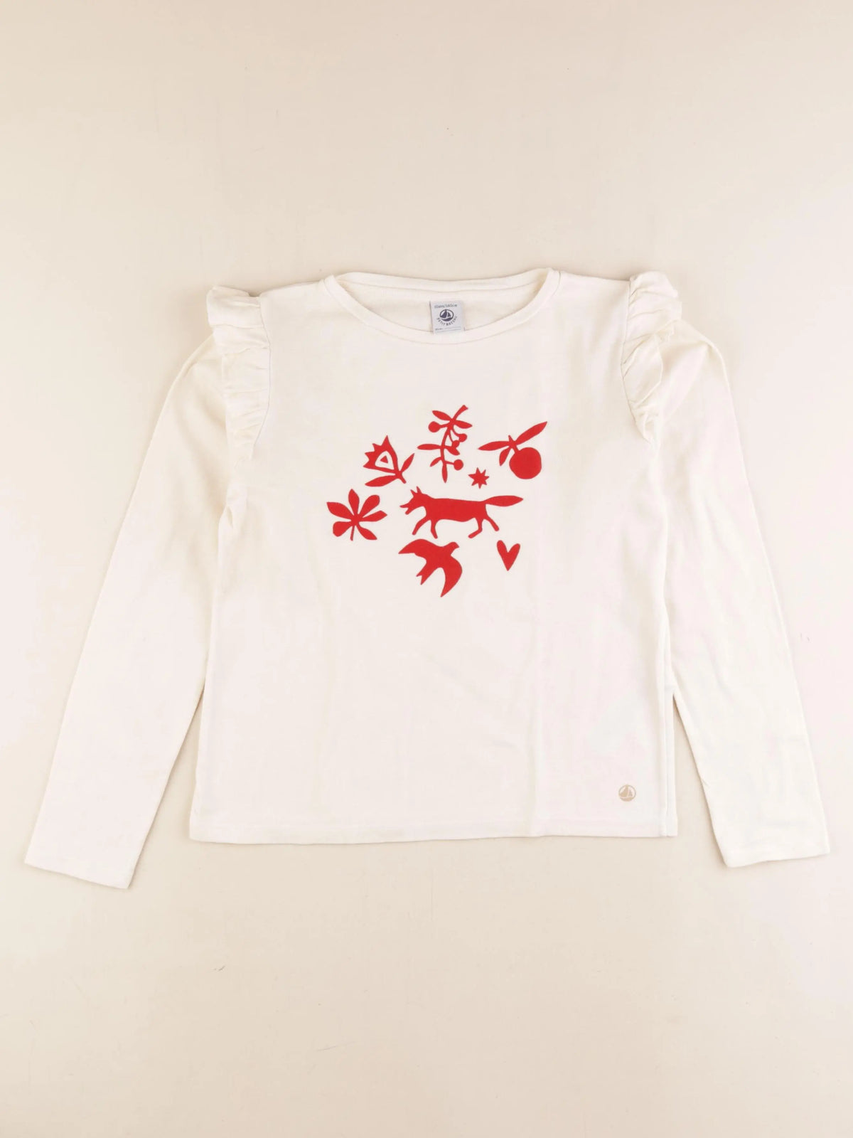 Petit Bateau - tee-shirt beige - 10 ans