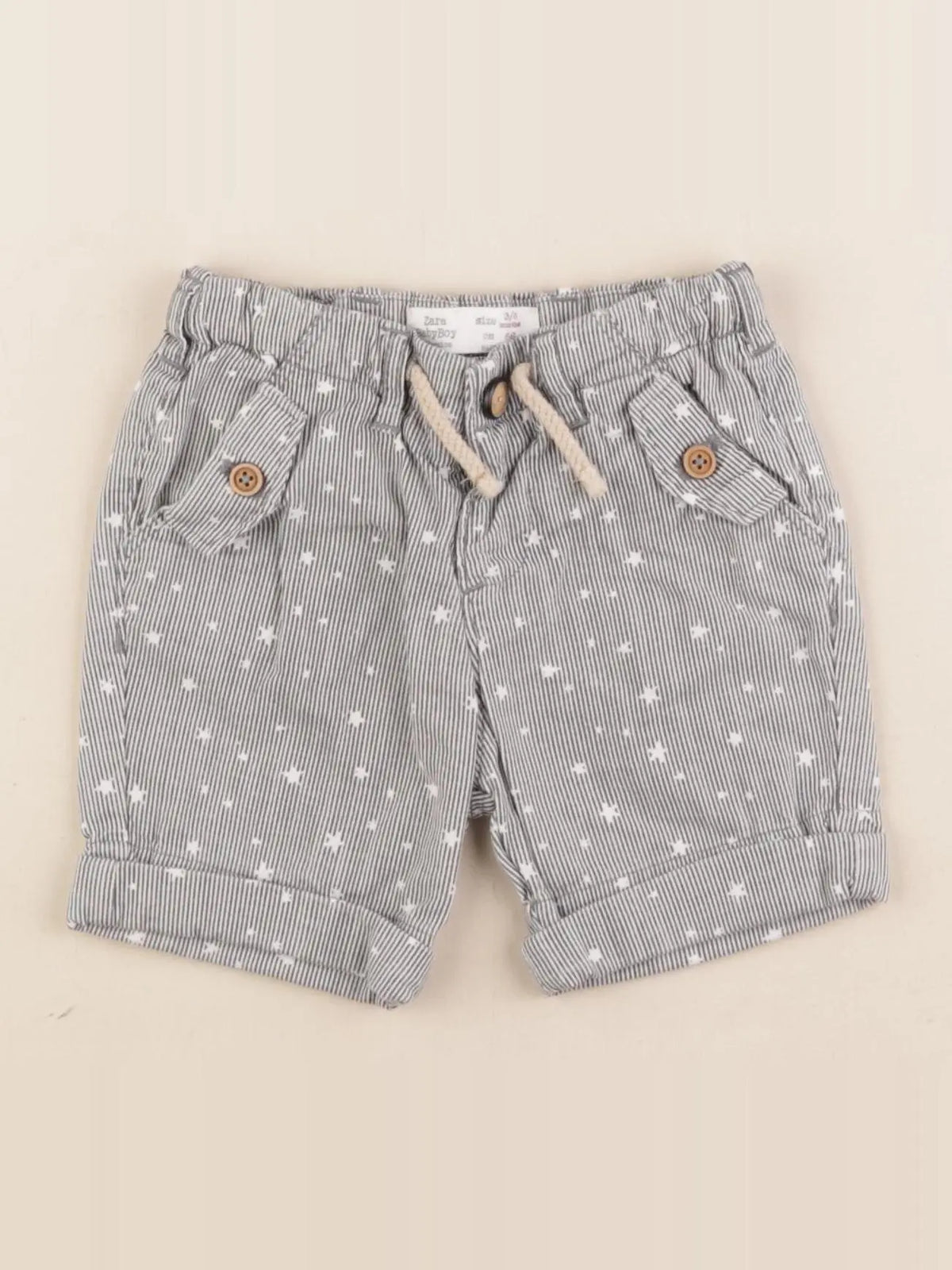 Zara - short gris - 3/6 mois
