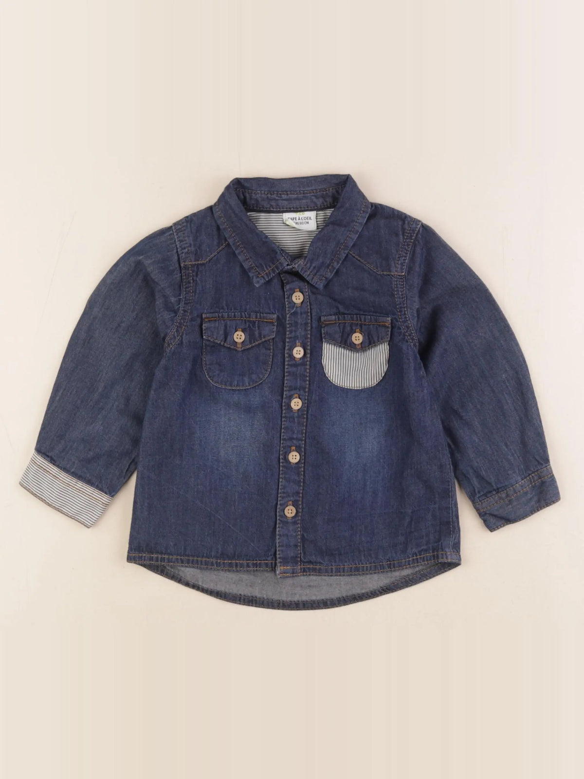Tape à l'oeil - chemise bleu - 18 mois