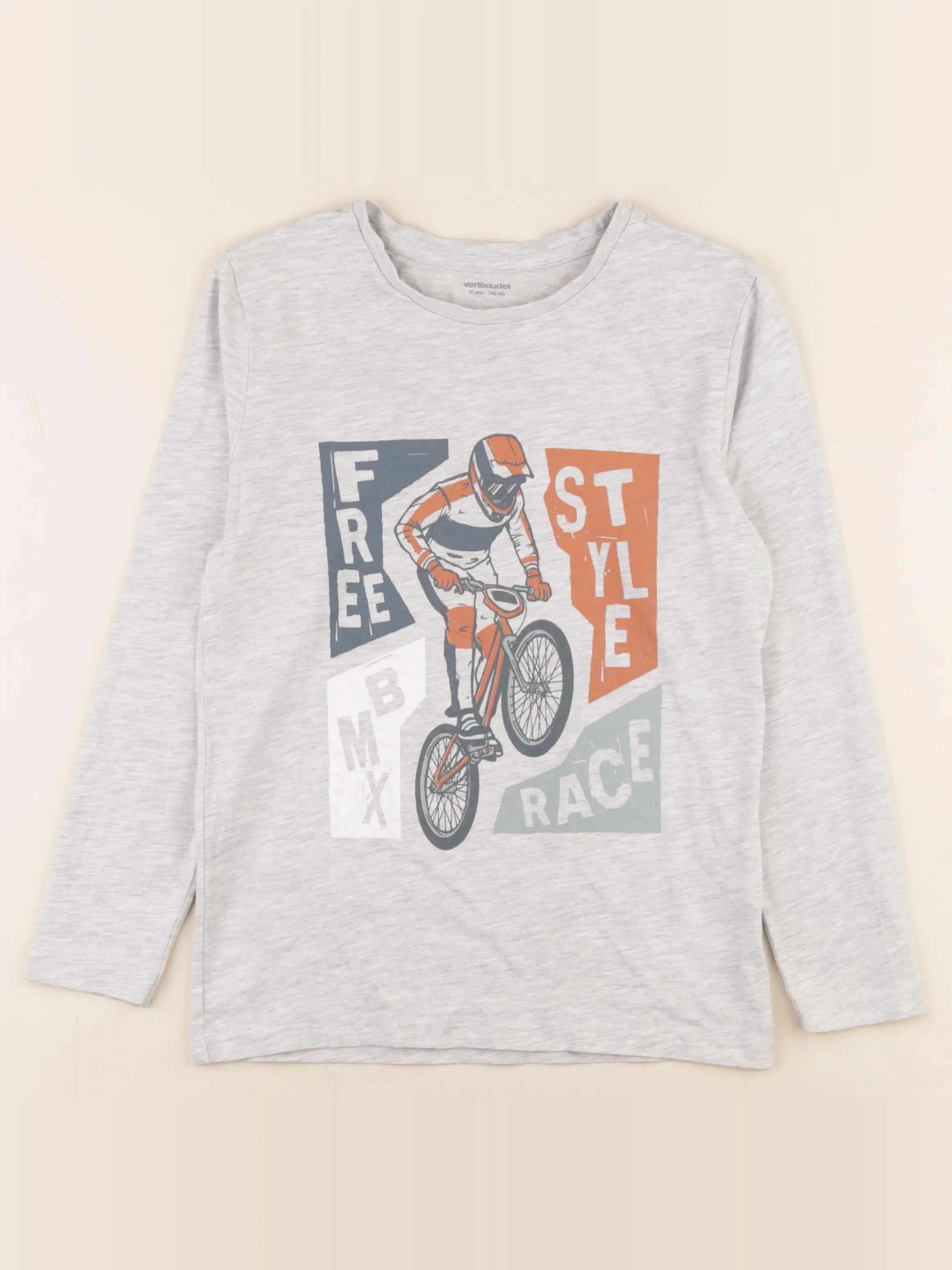 Vertbaudet - tee-shirt gris - 10 ans