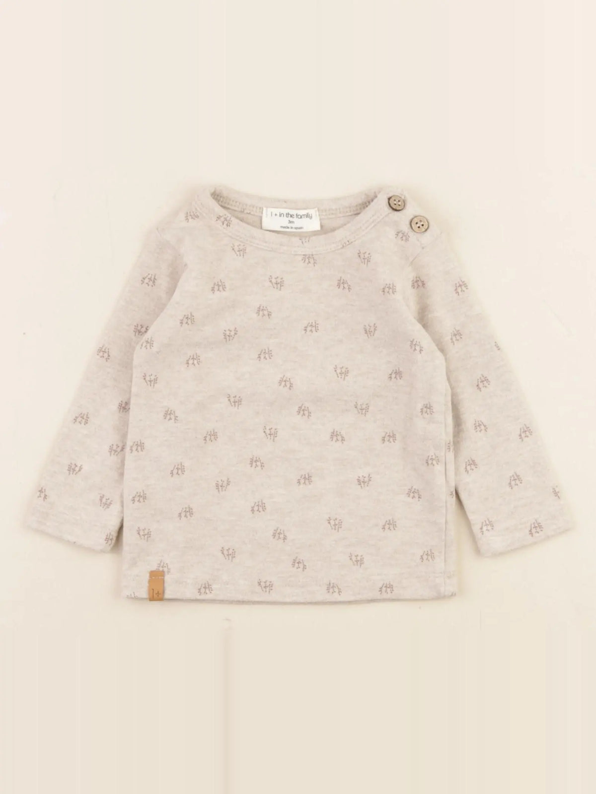 1+ In the family - tee-shirt marron - 3 mois
