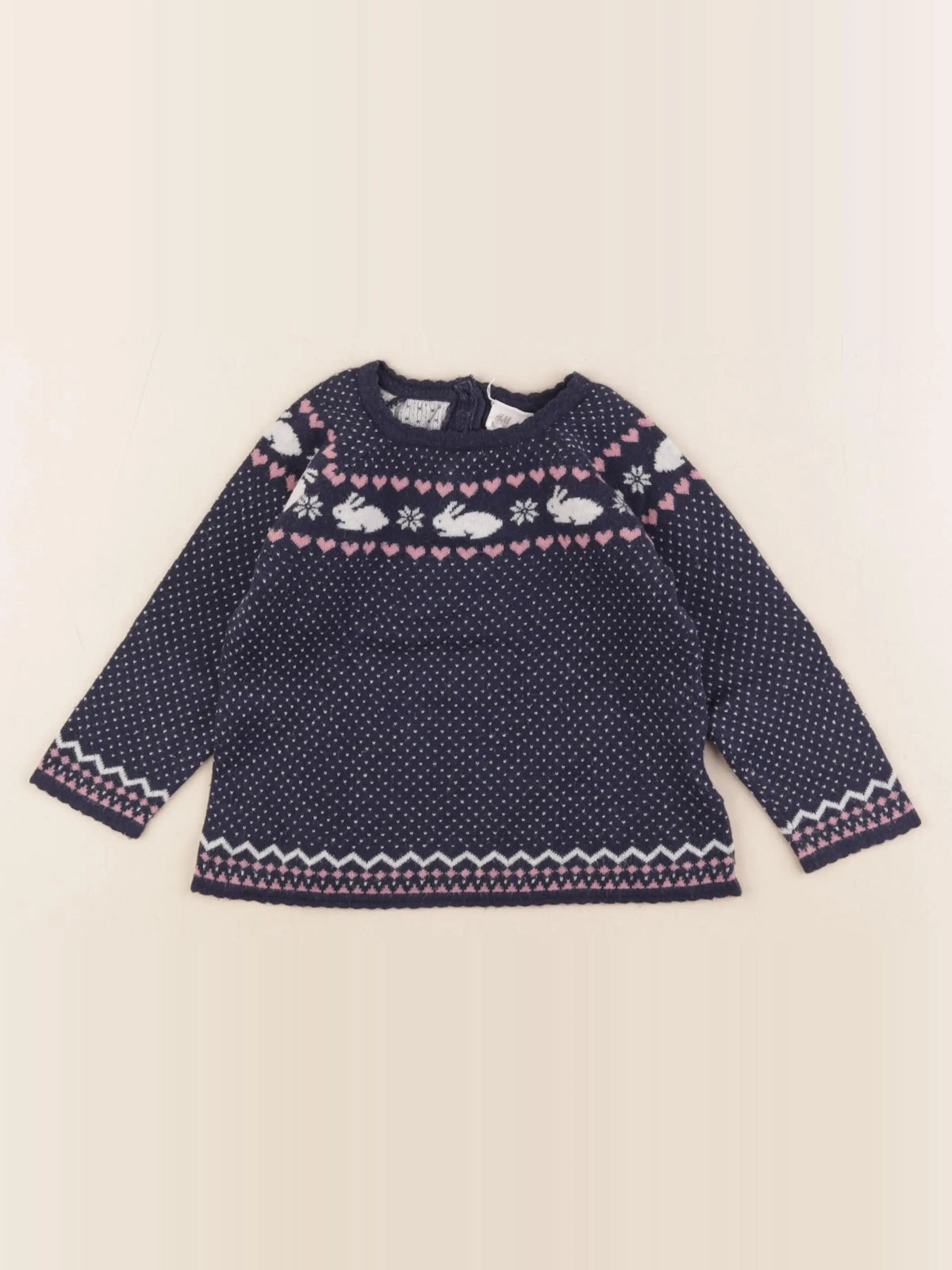 H&M - pull bleu - 9/12 mois