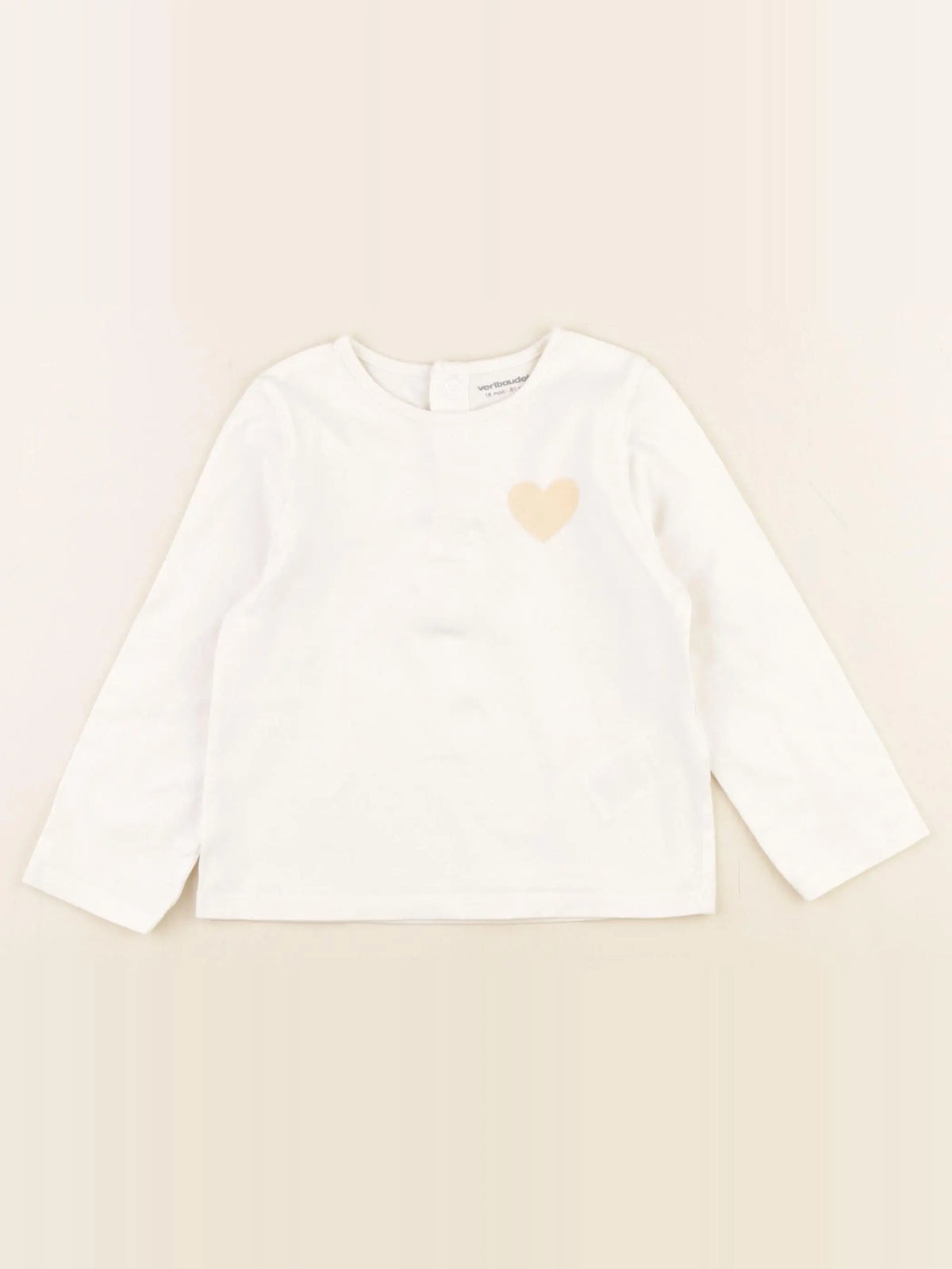 Vertbaudet - tee-shirt beige - 18 mois