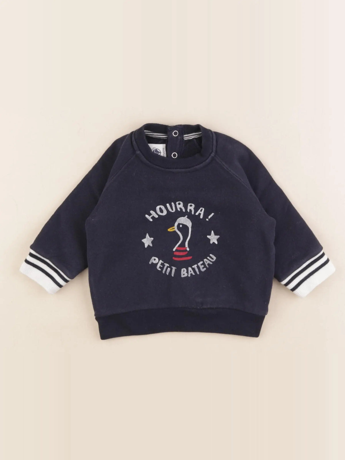 Petit Bateau - sweat bleu - 6 mois