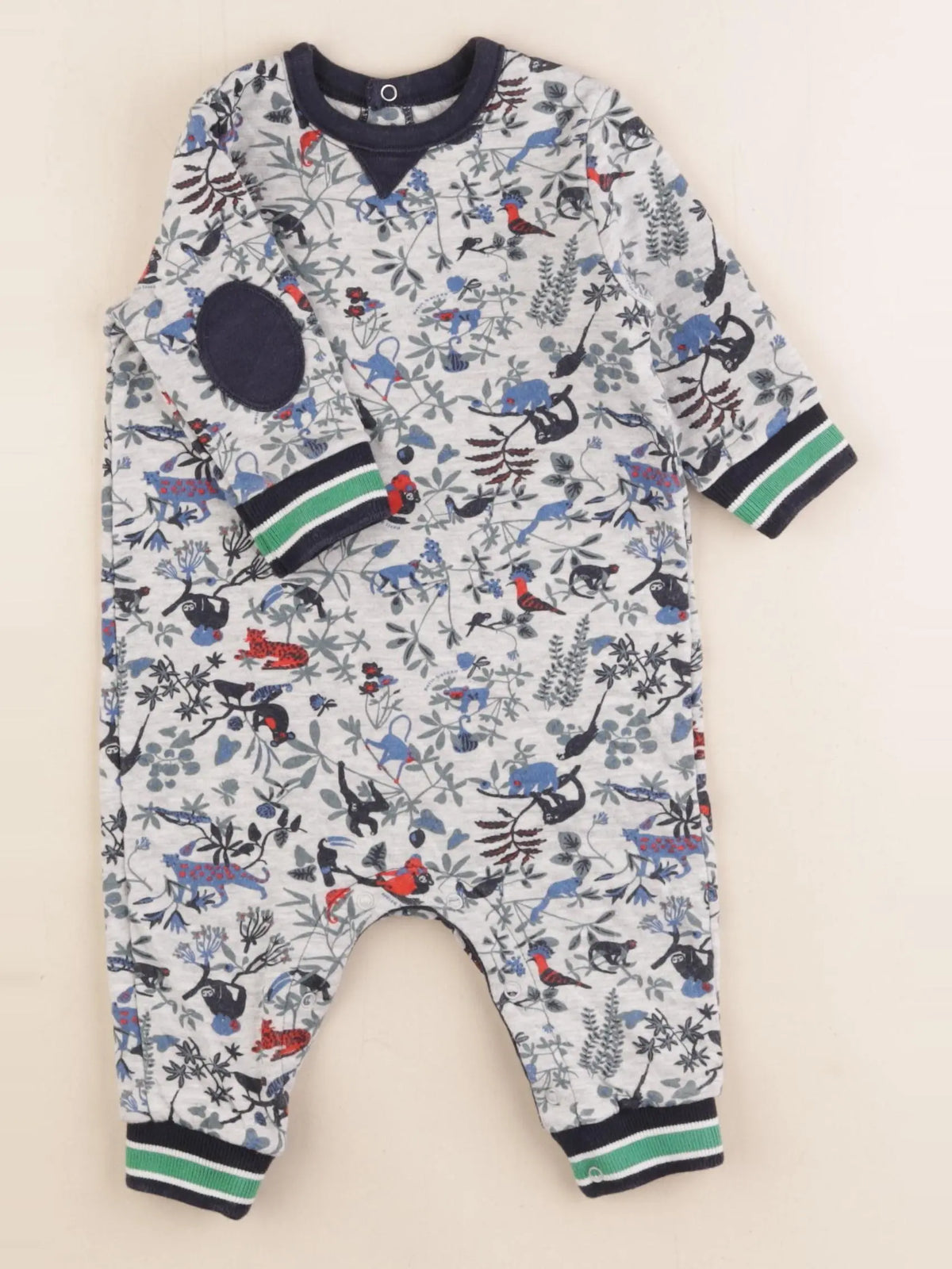 Petit Bateau - combinaison gris, multicolore - 6 mois