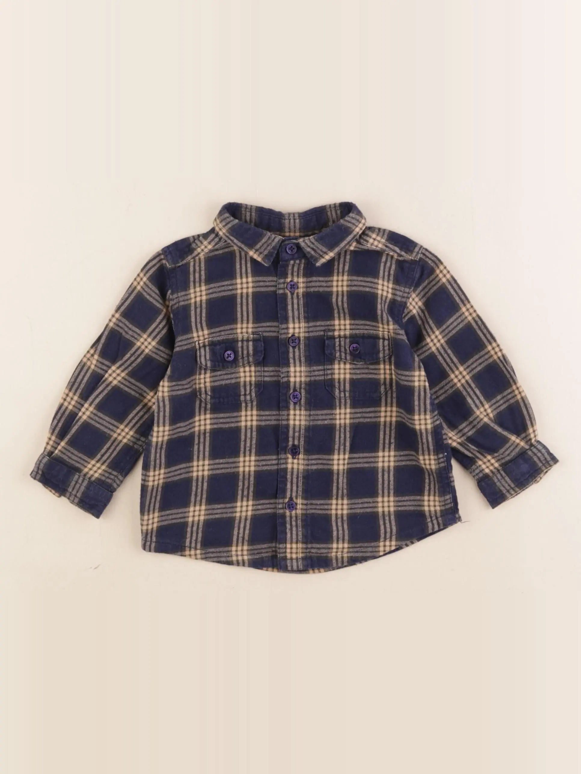 Boutchou - chemise bleu - 6 mois