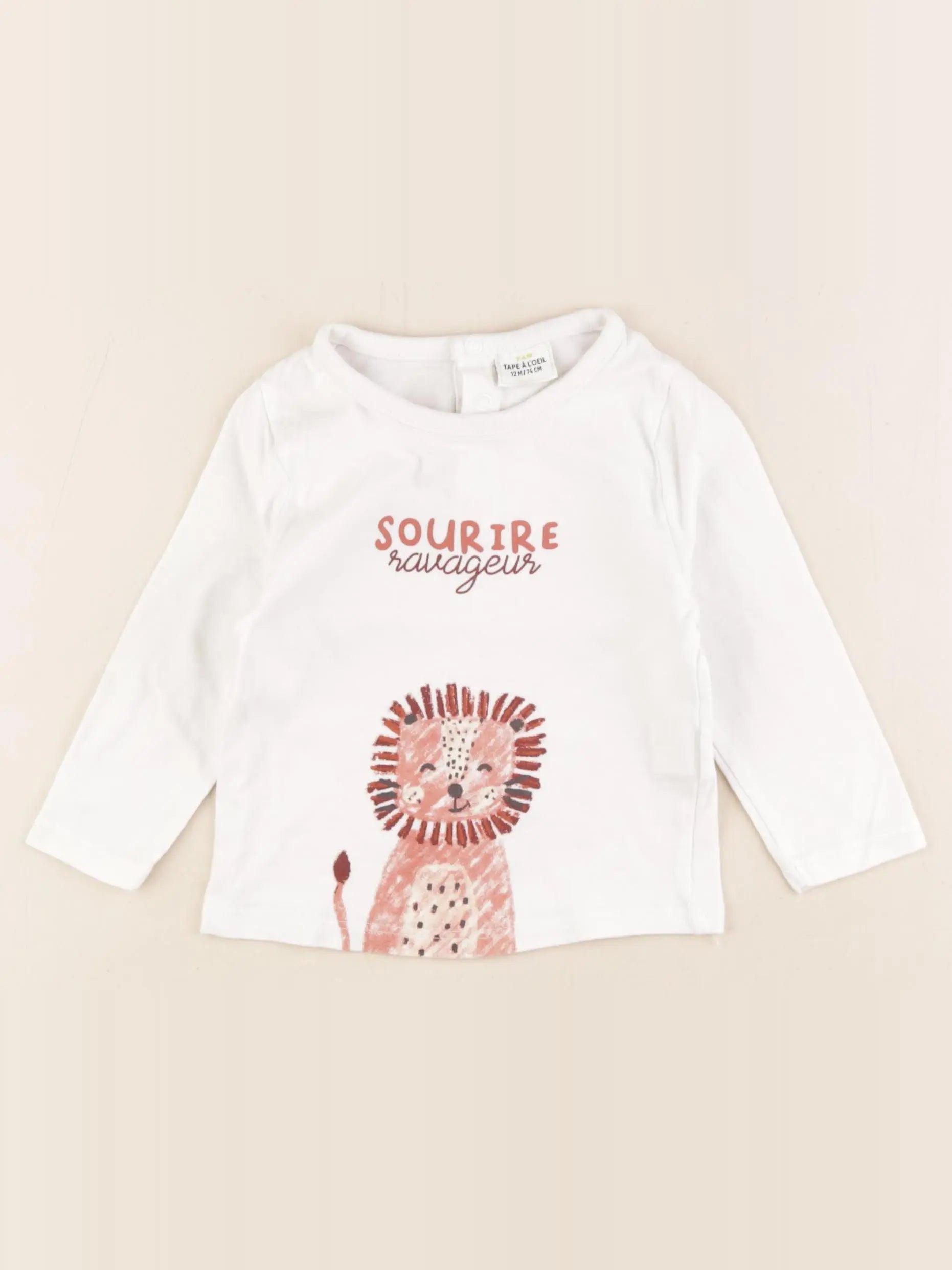 Tape à l'oeil - tee-shirt blanc - 12 mois