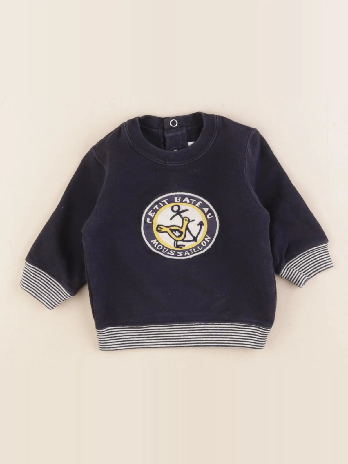 Petit Bateau - sweat bleu - 3 mois
