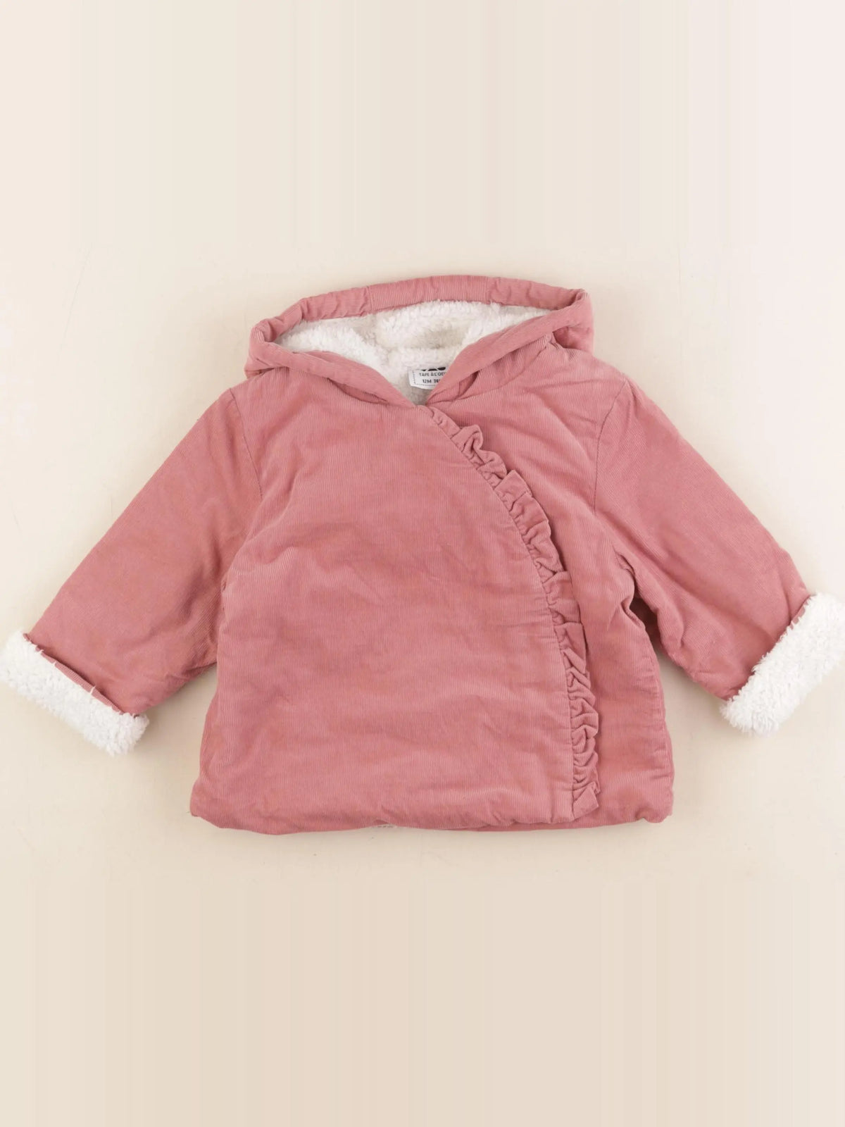 Tape à l'oeil - veste doublé rose - 12 mois