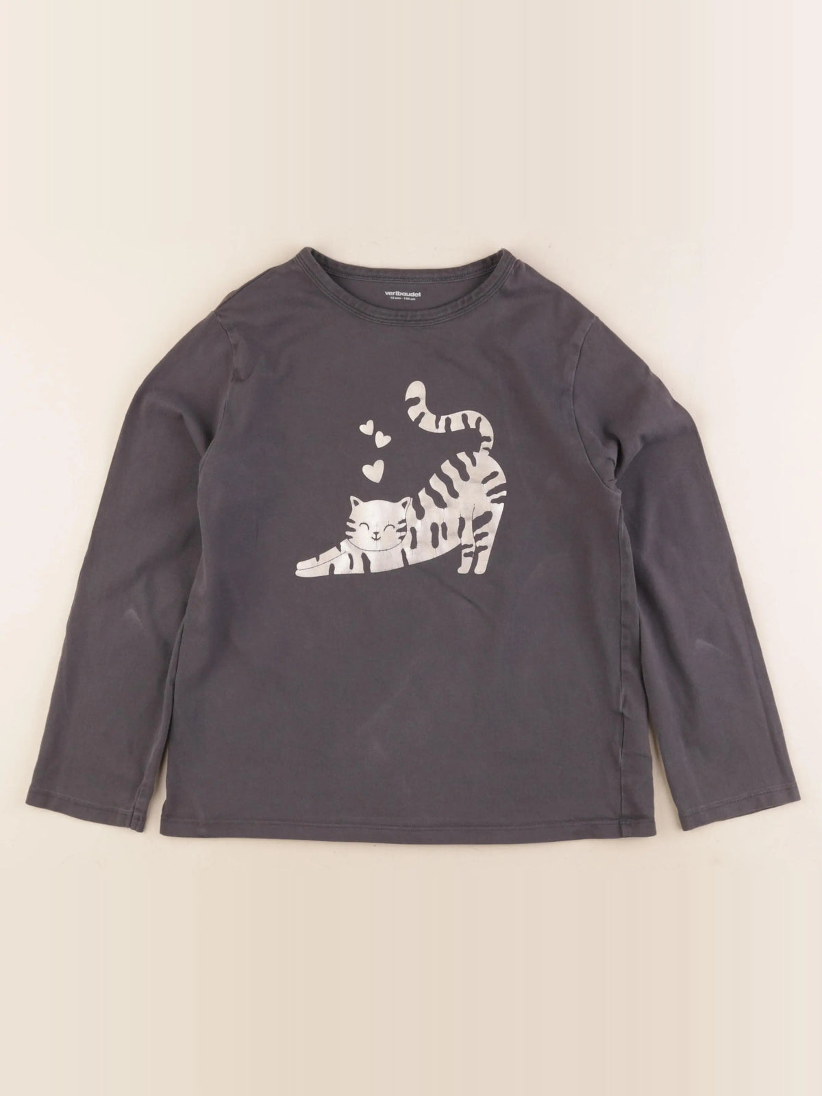 Vertbaudet - tee-shirt gris - 10 ans