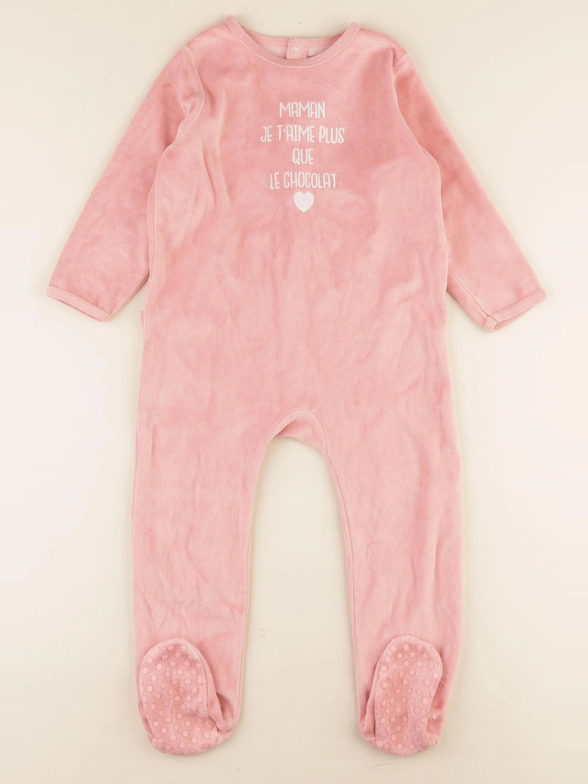 Vertbaudet - pyjama velours rose - 3 ans