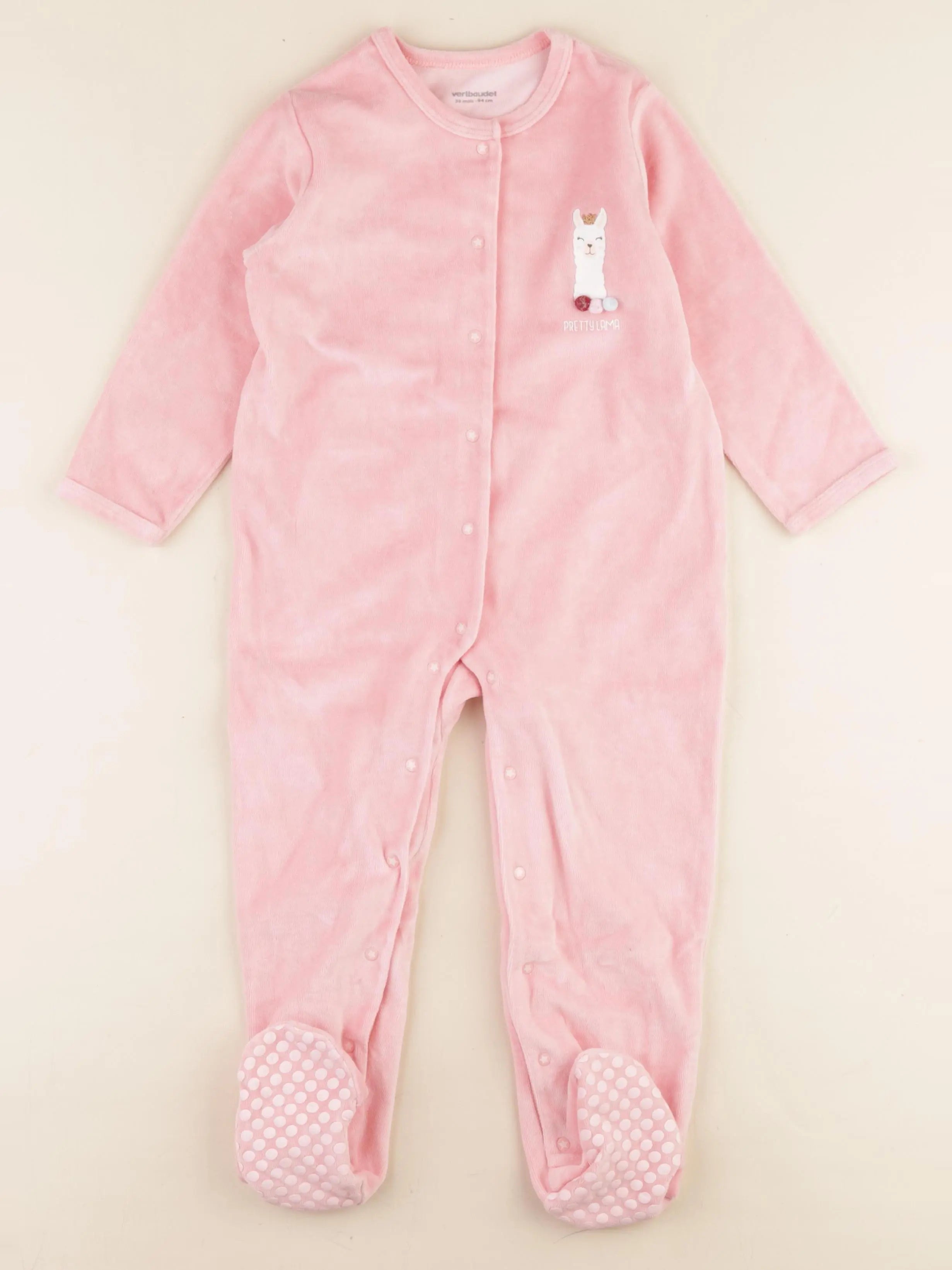 Vertbaudet - pyjama velours rose - 36 mois