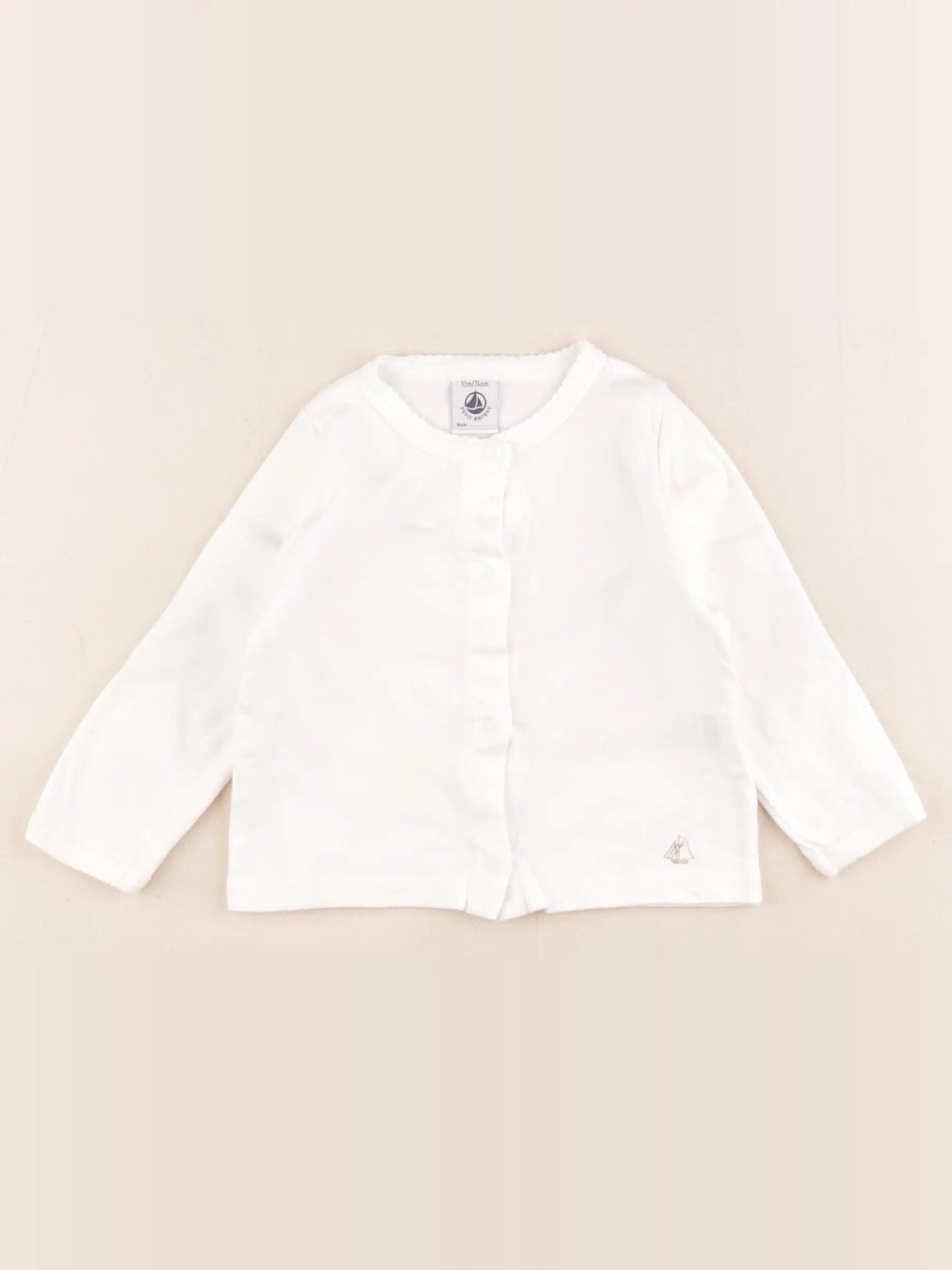 Petit Bateau - tee-shirt blanc - 12 mois