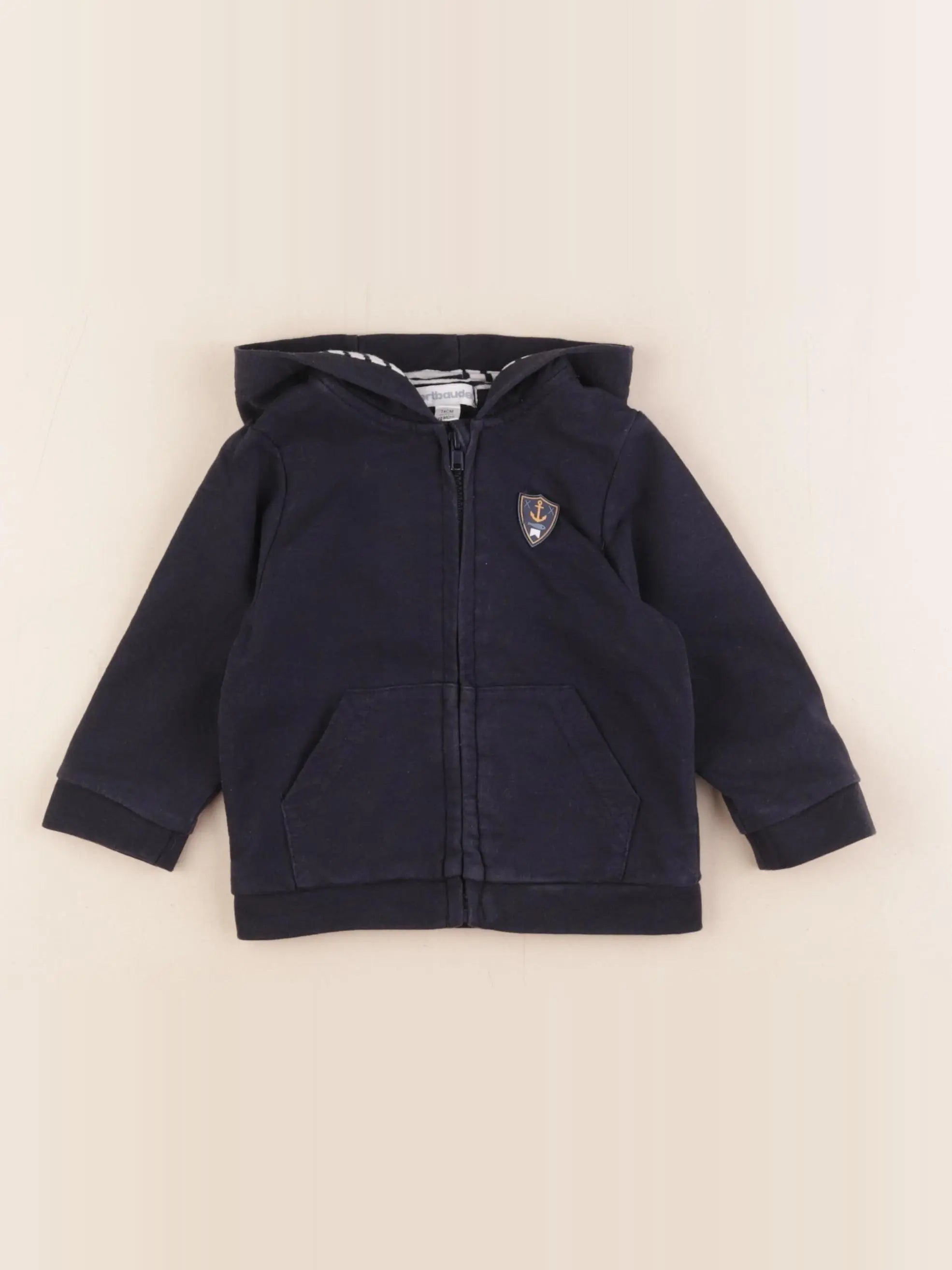 Vertbaudet - sweat bleu - 12 mois
