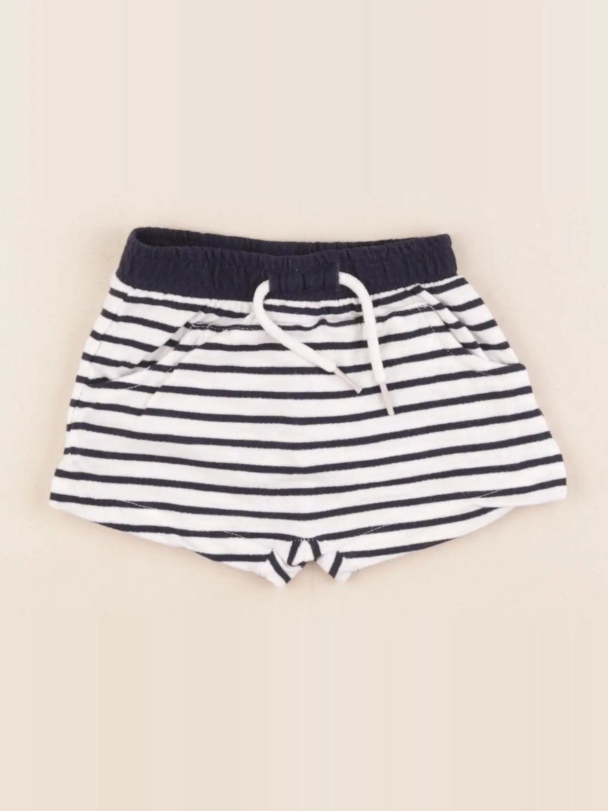 Vertbaudet - short bleu, blanc - 6 mois