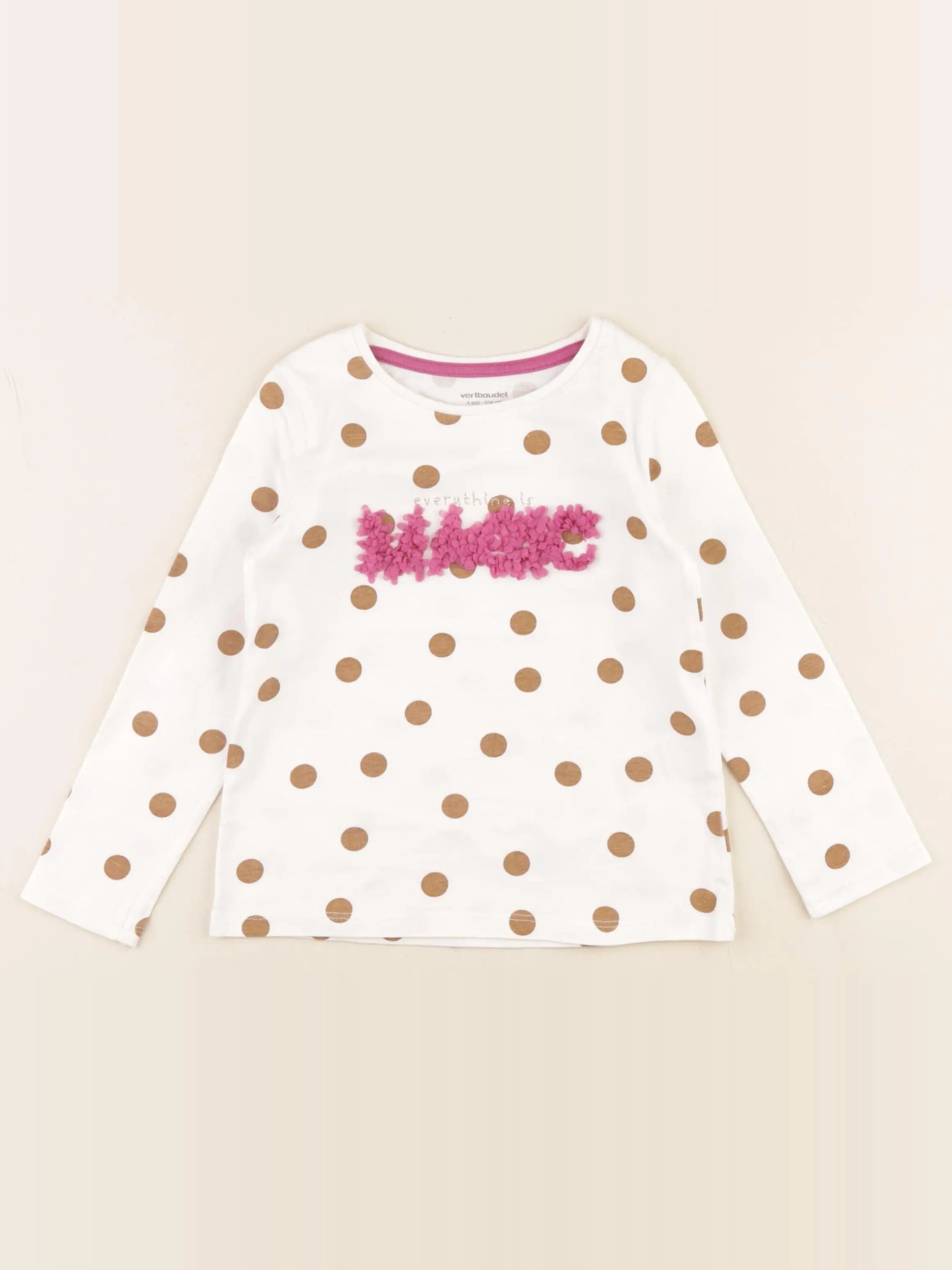 Vertbaudet - tee-shirt blanc - 4 ans