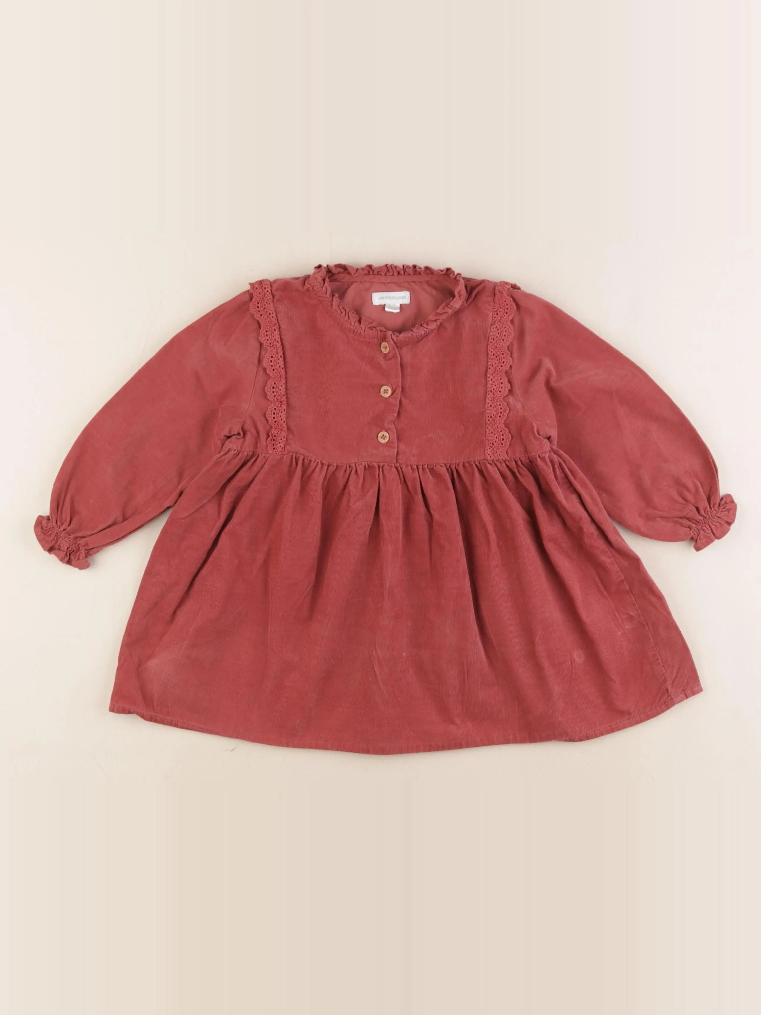 Vertbaudet - robe rouge - 24 mois