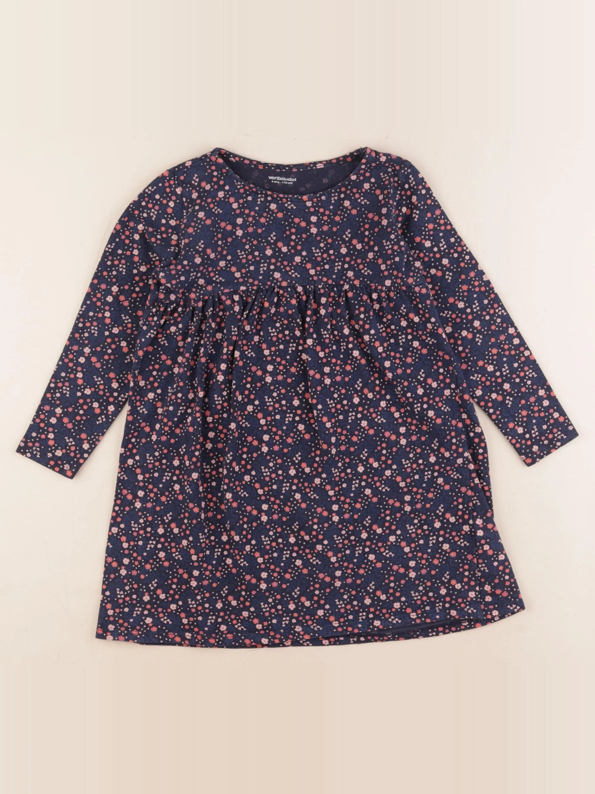 Vertbaudet - robe bleu, rose - 5 ans