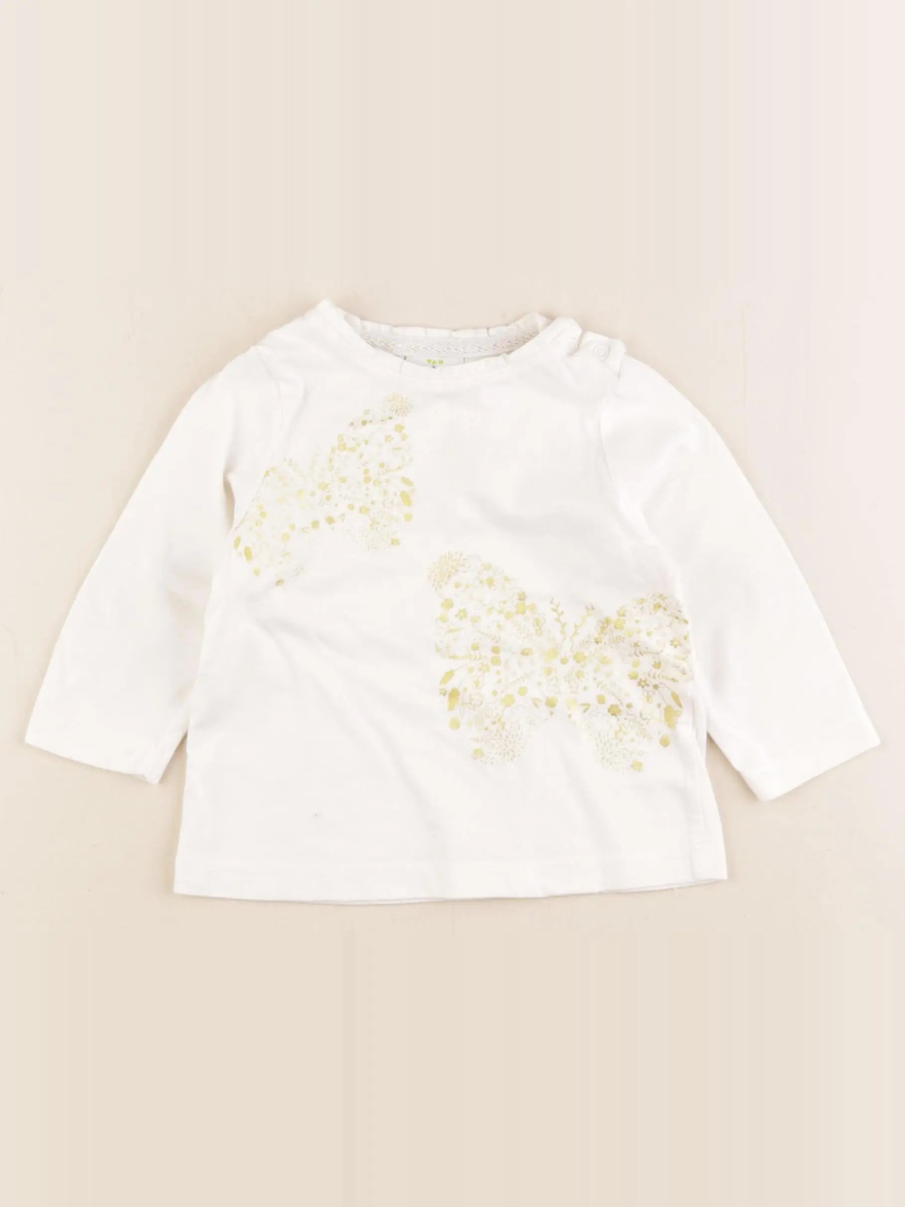 Tape à l'oeil - tee-shirt or, beige - 6 mois