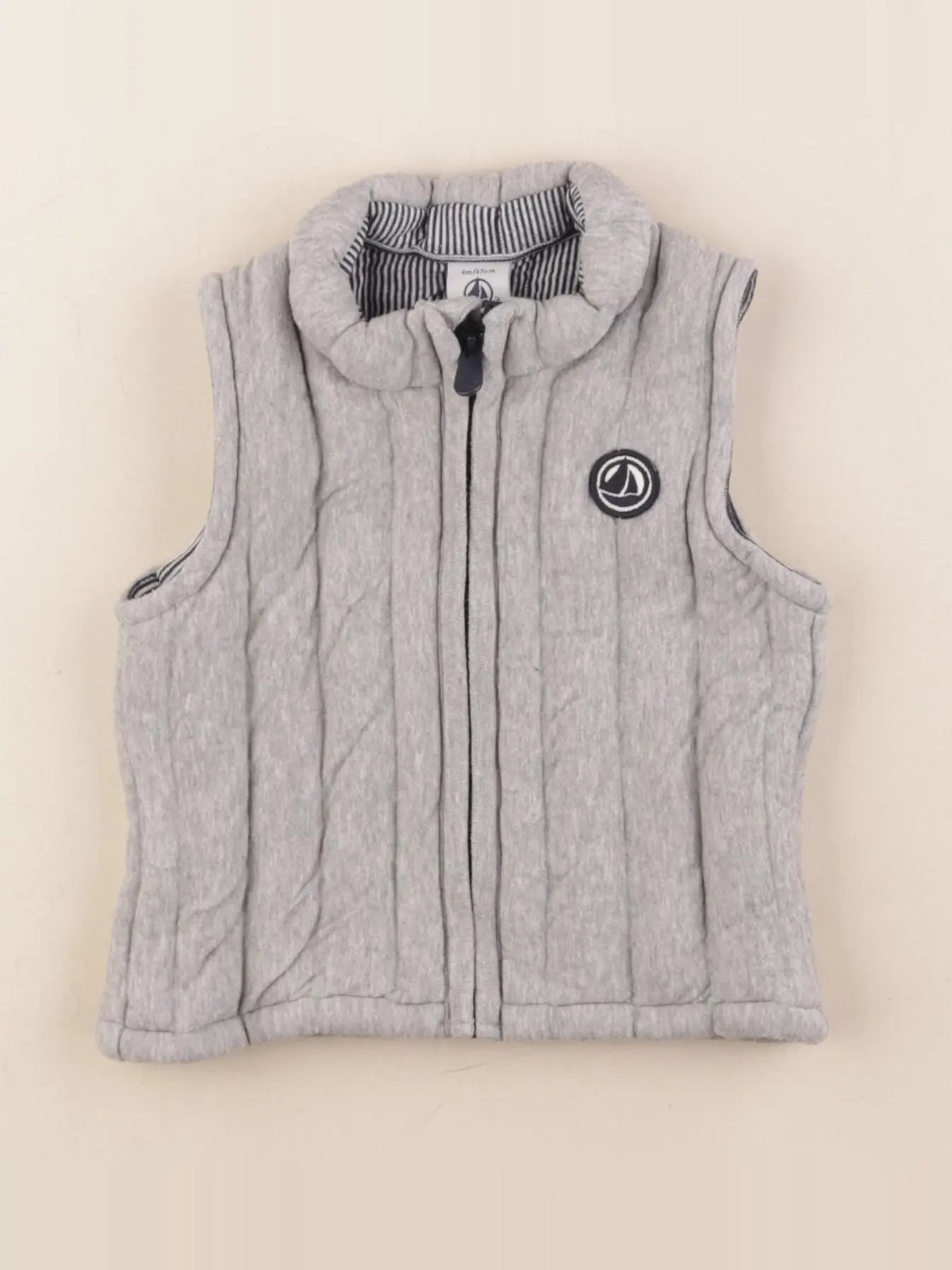 Petit Bateau - gilet gris - 6 mois