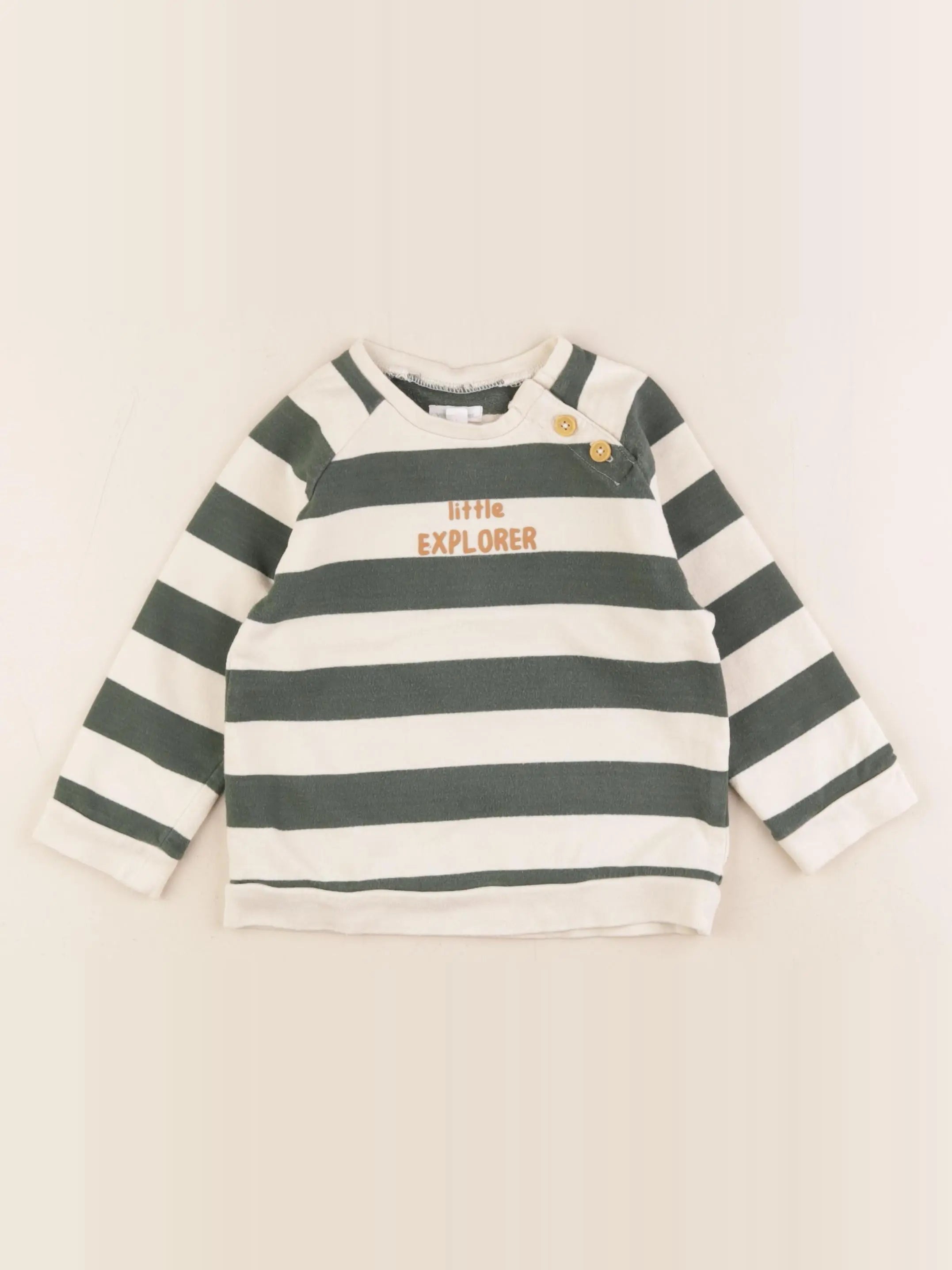 Vertbaudet - sweat vert - 24 mois