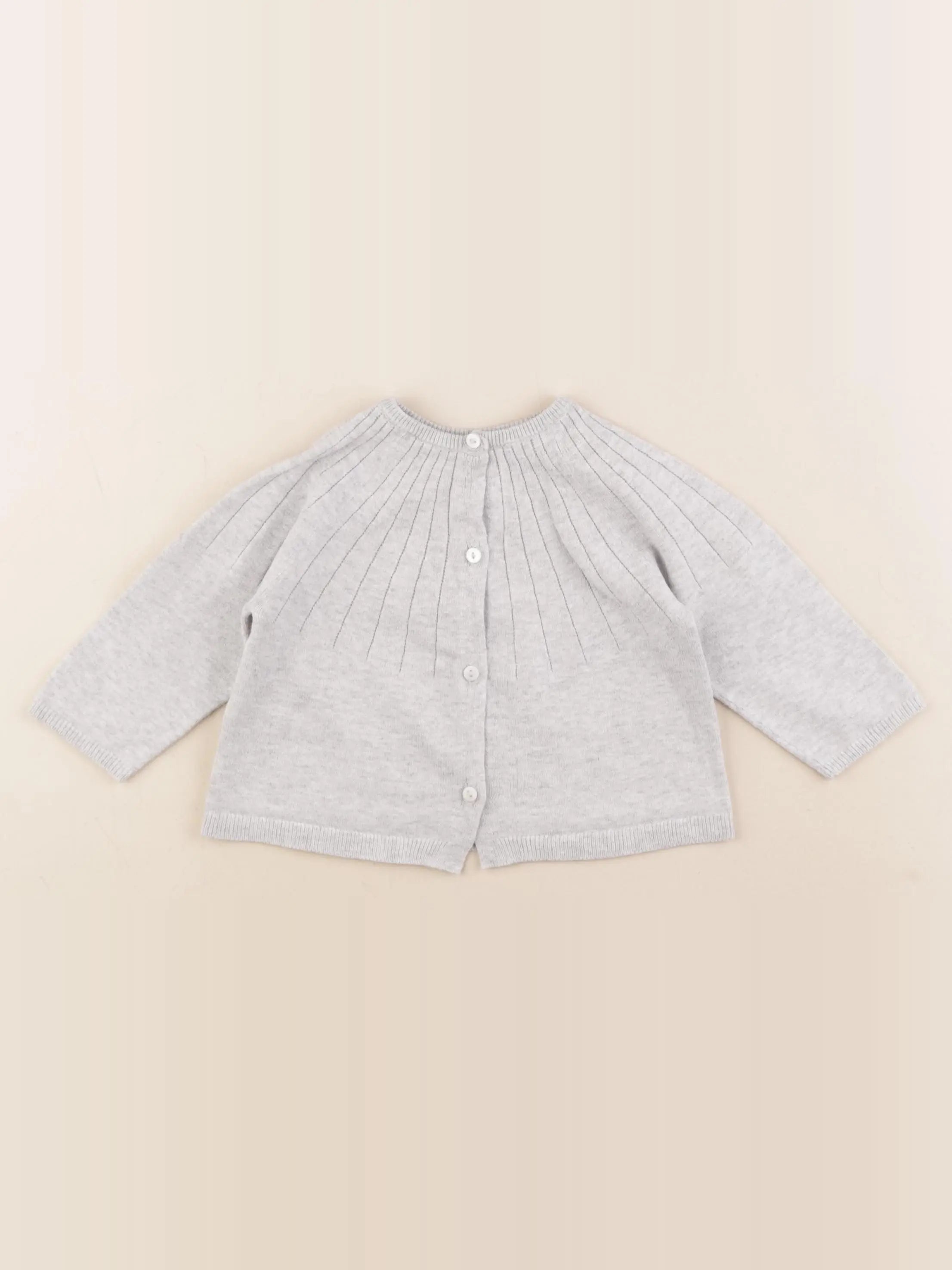 Zara - gilet gris - 3/6 mois
