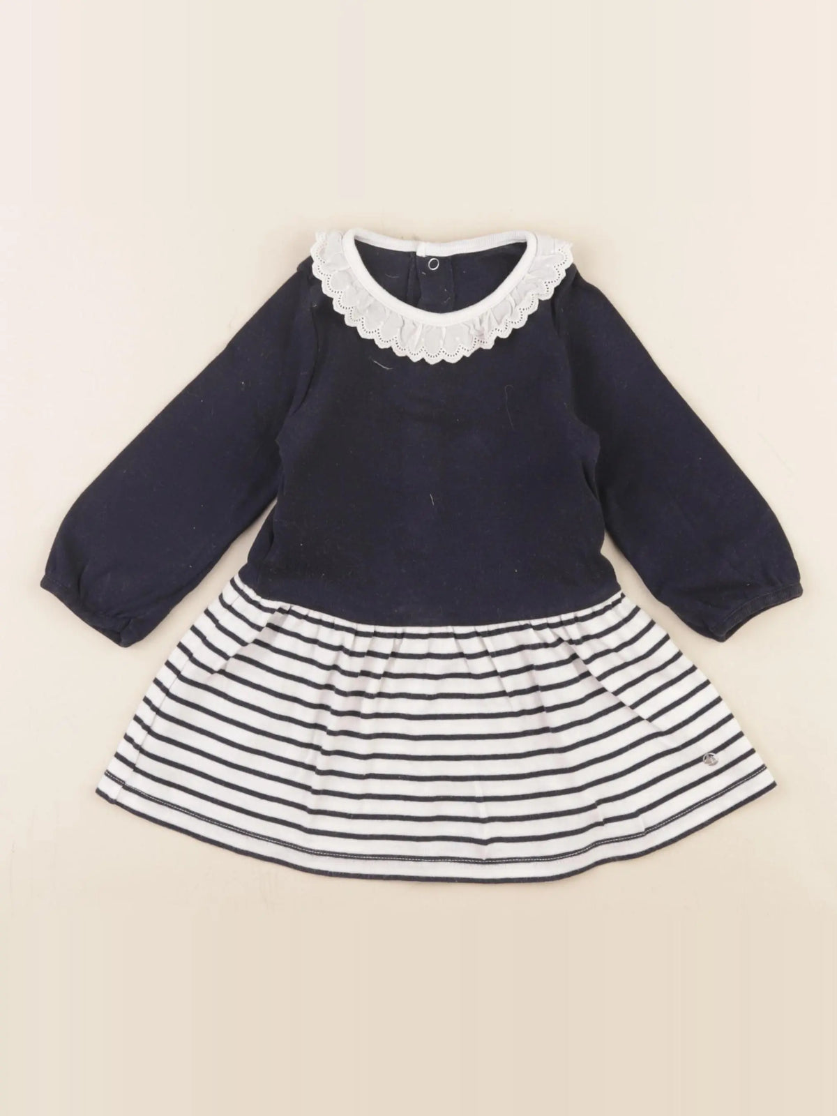 Petit Bateau - robe bleu - 12 mois