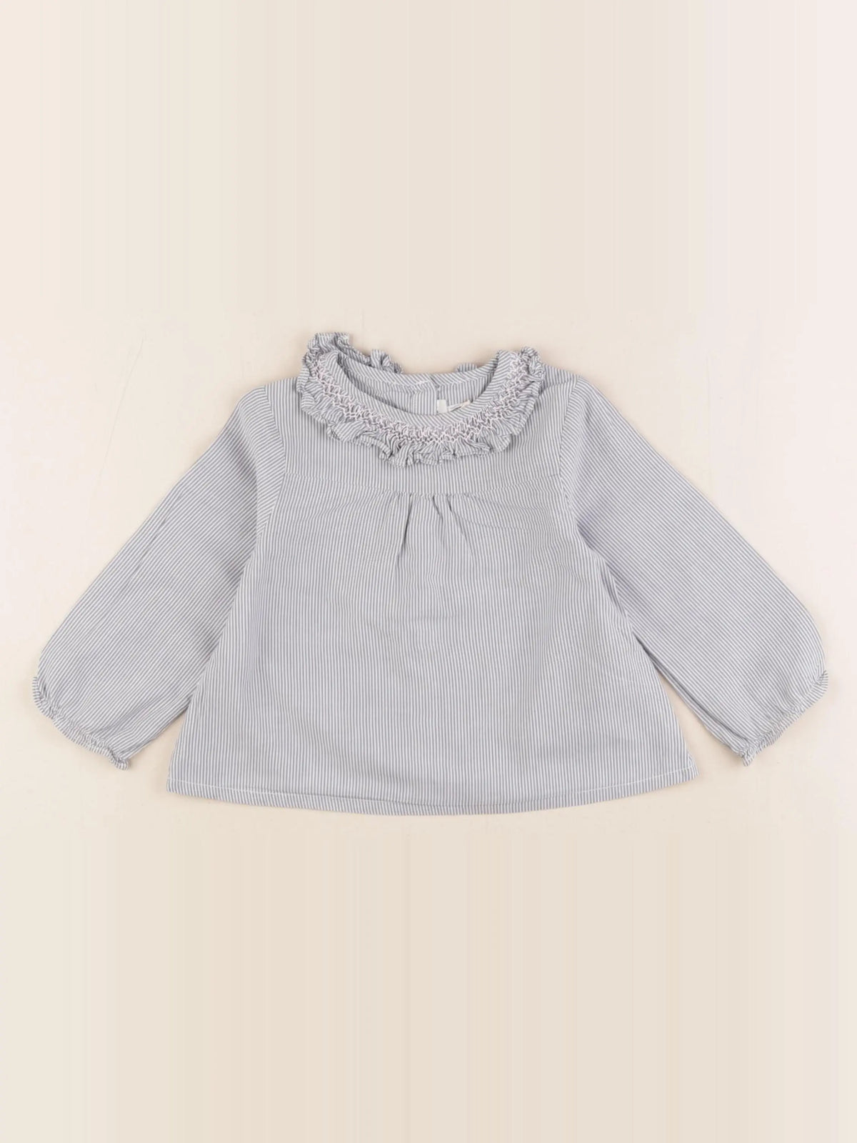 Cyrillus - blouse blanc, bleu - 18 mois