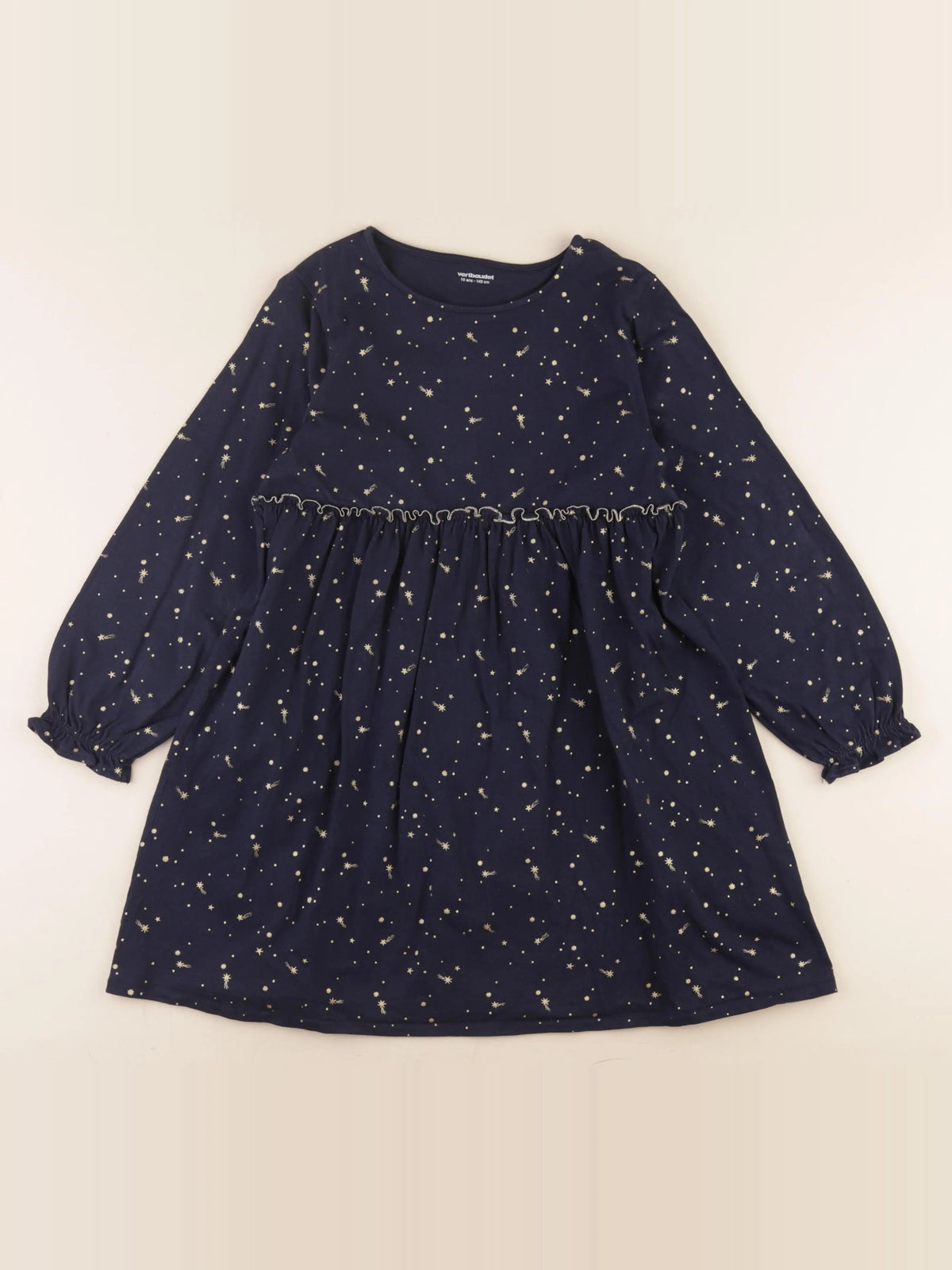Vertbaudet - robe bleu, or - 10 ans