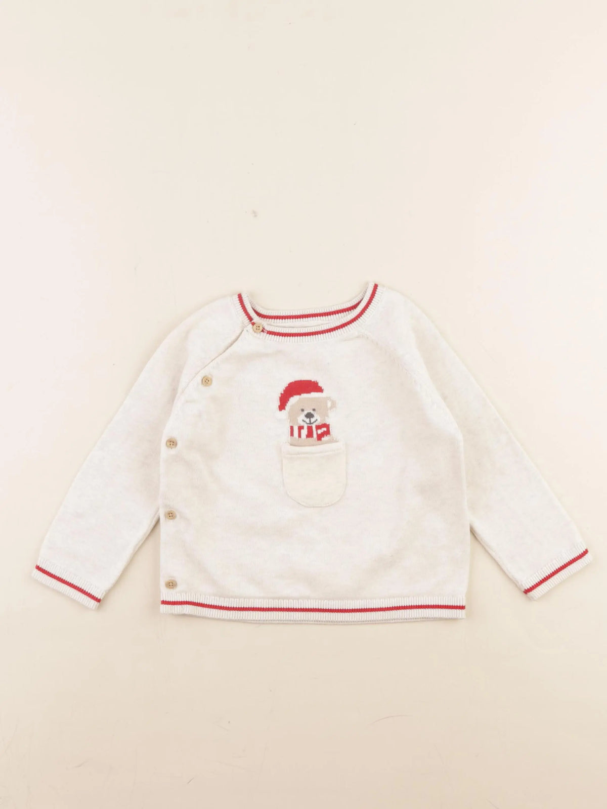 Vertbaudet - pull beige - 18 mois