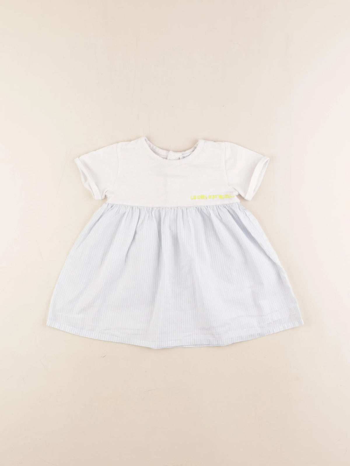 Boutchou - robe bleu, blanc - 9 mois