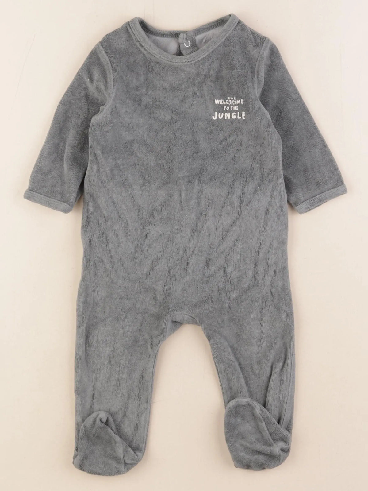 Vertbaudet - pyjama velours vert - 9 mois