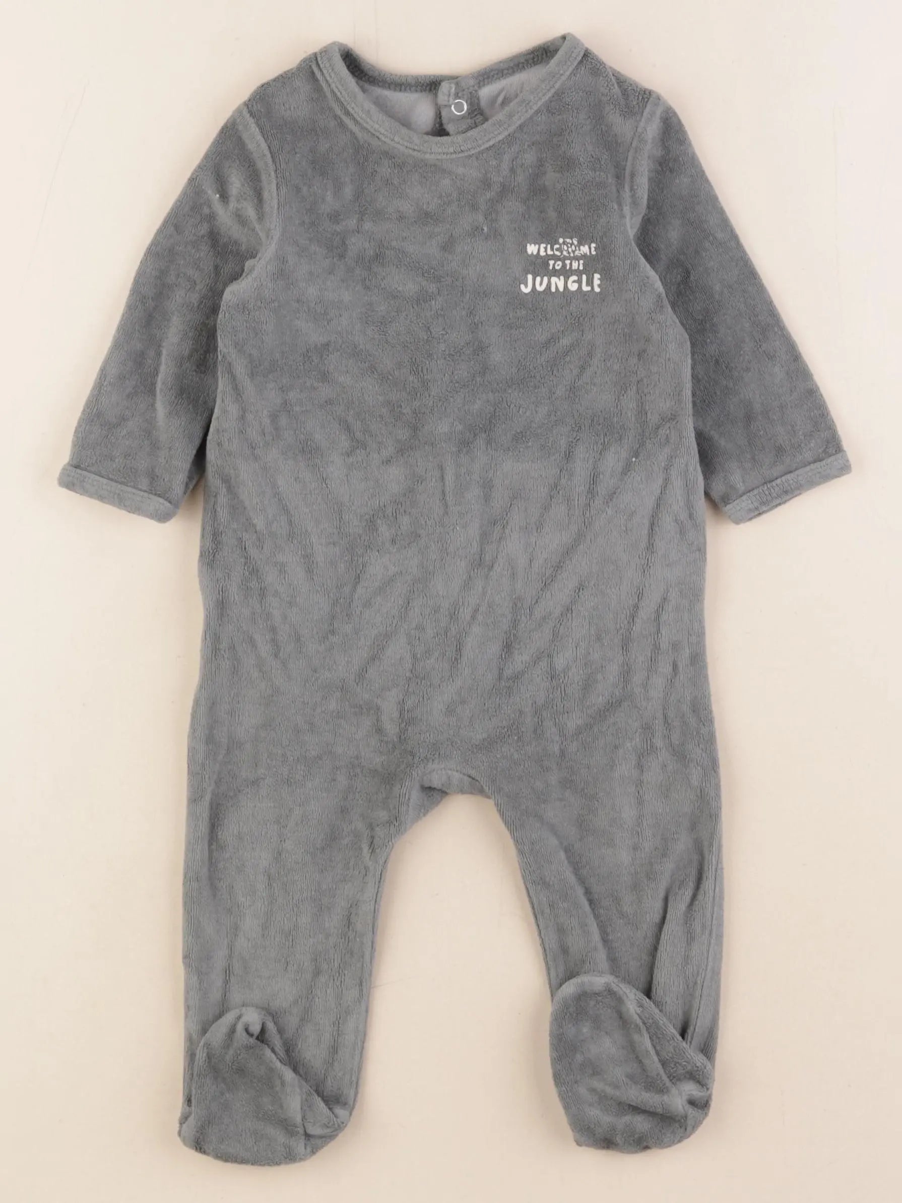 Vertbaudet - pyjama velours vert - 9 mois