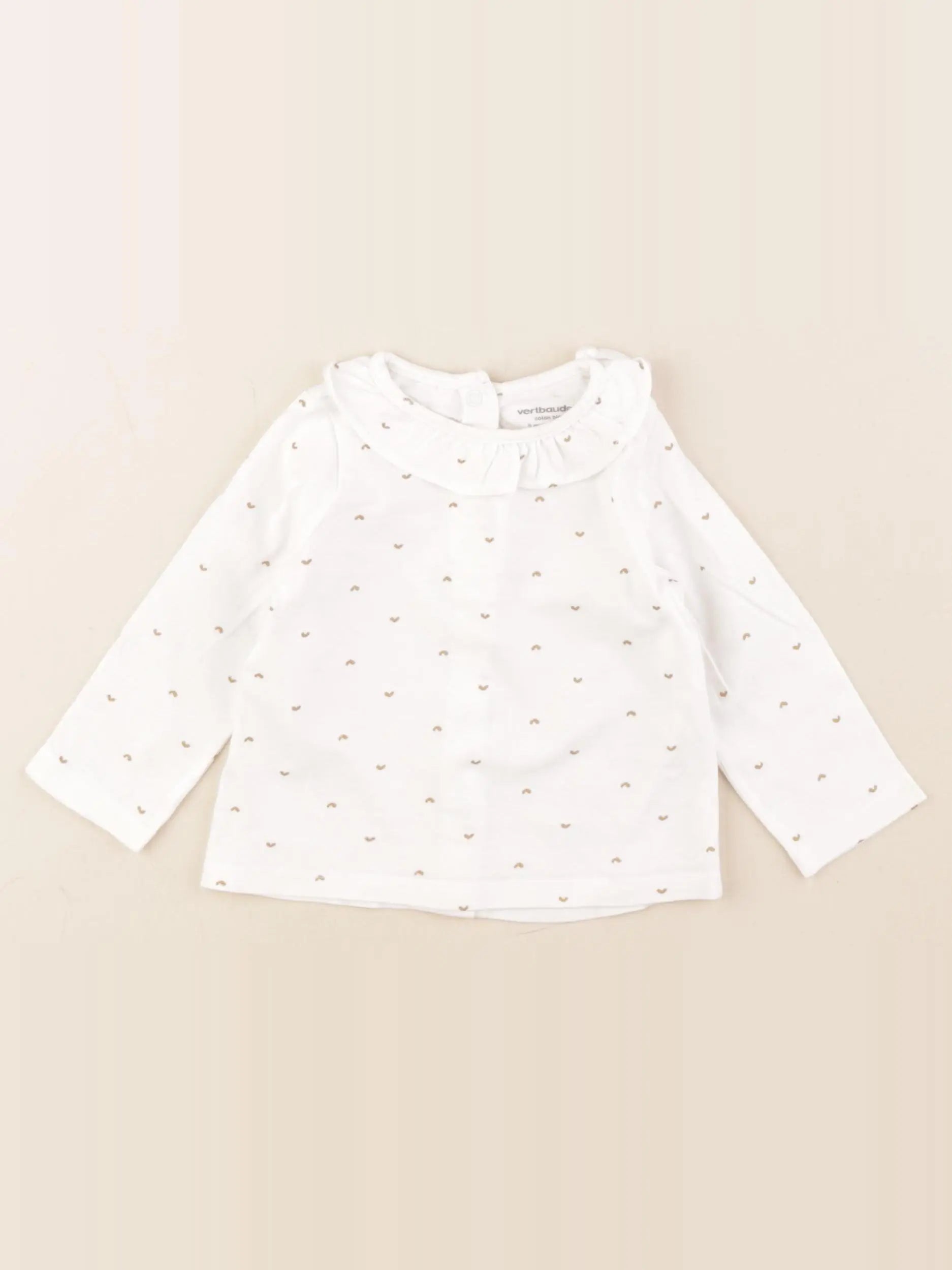 Vertbaudet - tee-shirt blanc - 9 mois